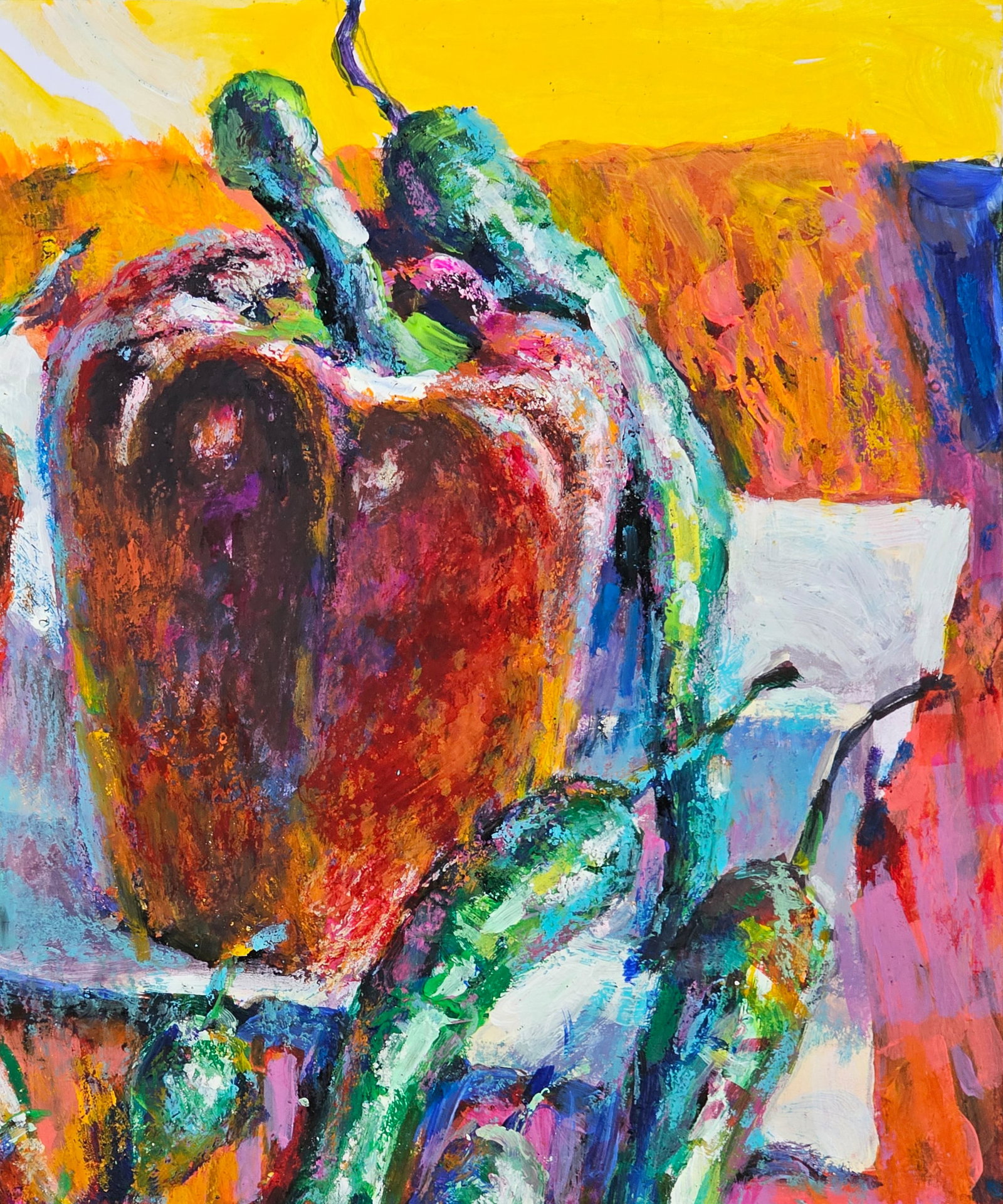 Acrylic painting peppers Vyacheslav Petrovich Babac - 4