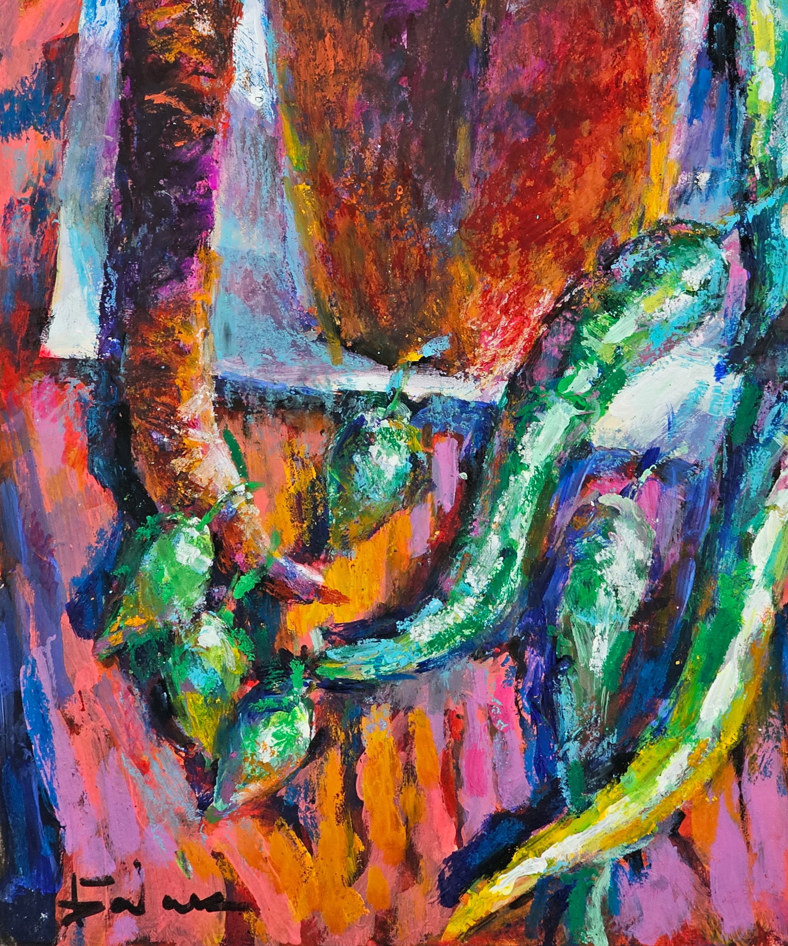 Acrylic painting peppers Vyacheslav Petrovich Babac - 5