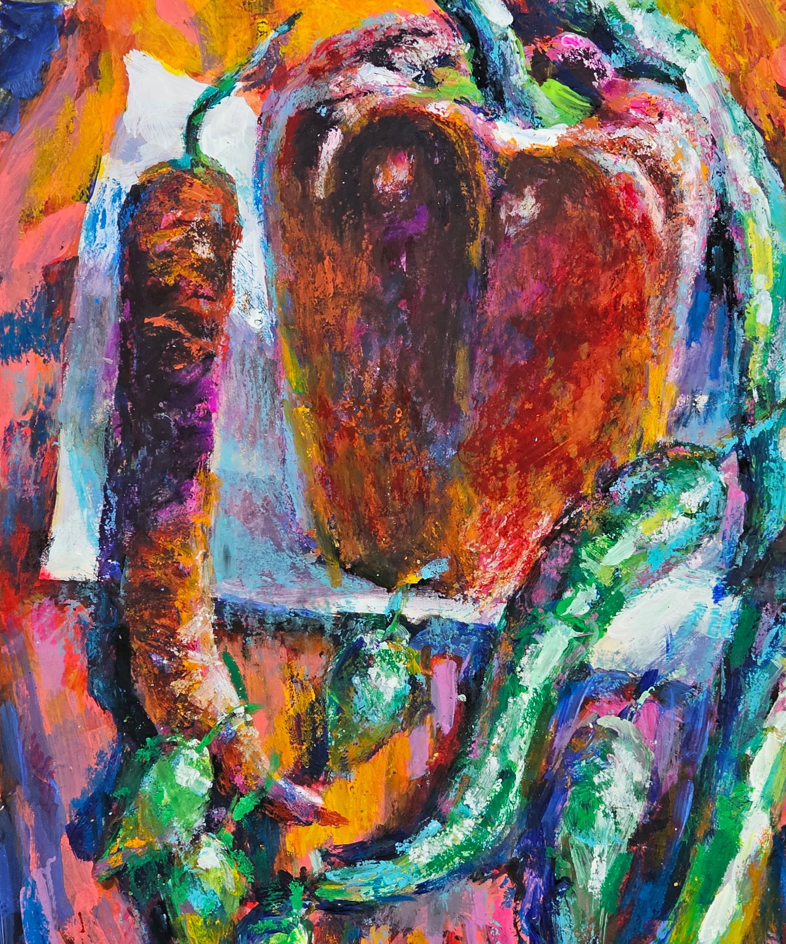 Acrylic painting peppers Vyacheslav Petrovich Babac - 8