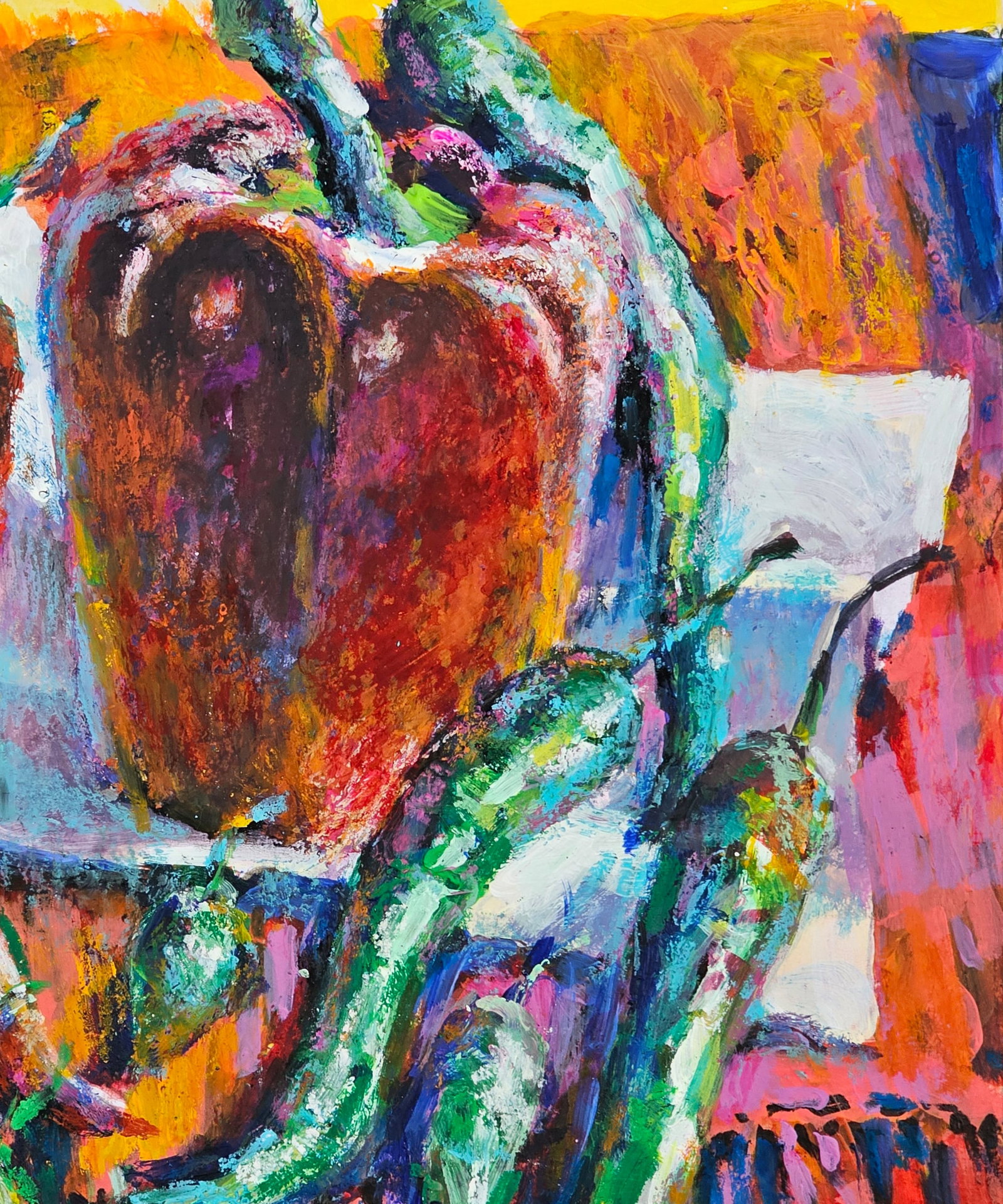 Acrylic painting peppers Vyacheslav Petrovich Babac - 9