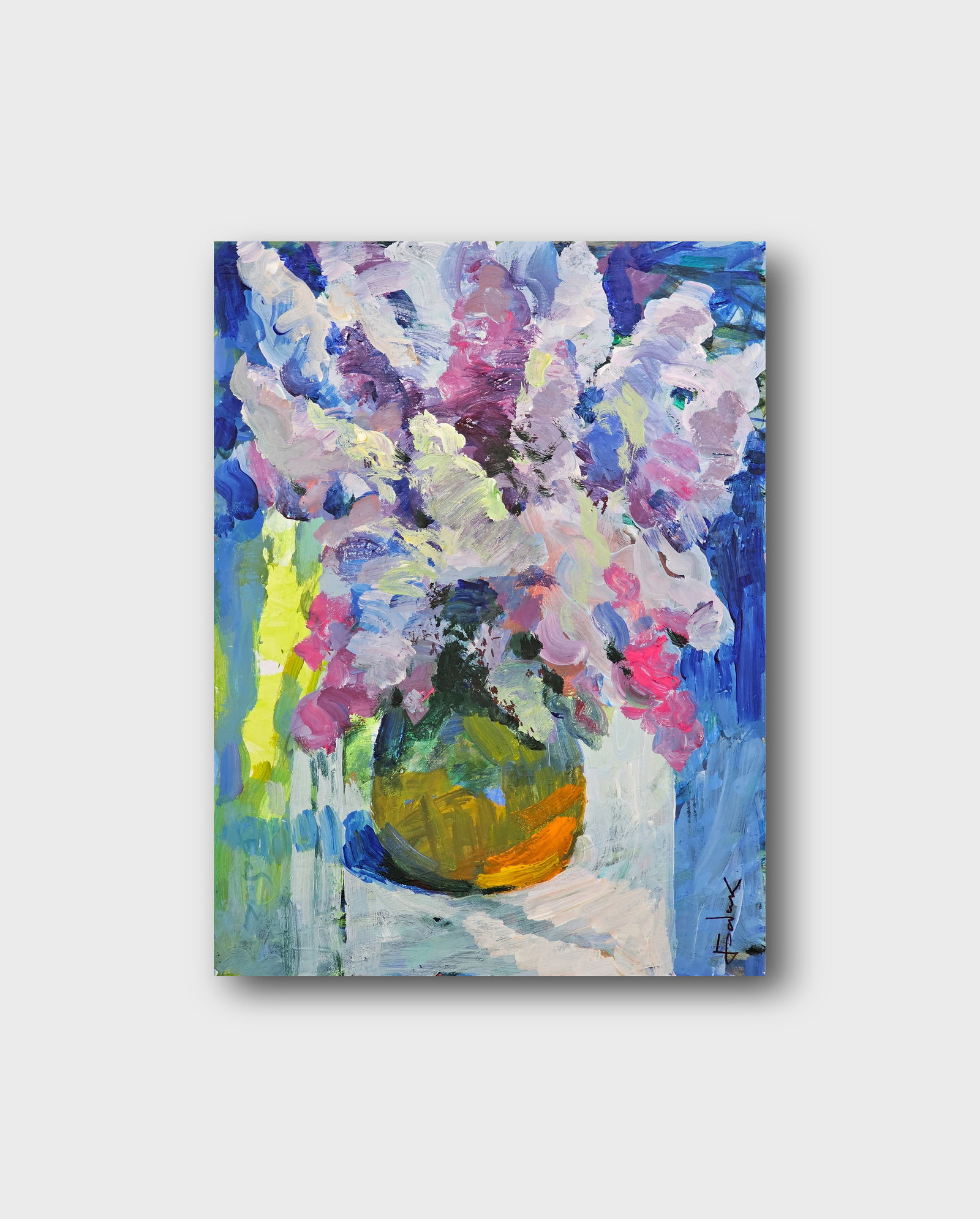 Acrylic painting a bouquet of lilacs Vyacheslav Petrovich Babac - 10