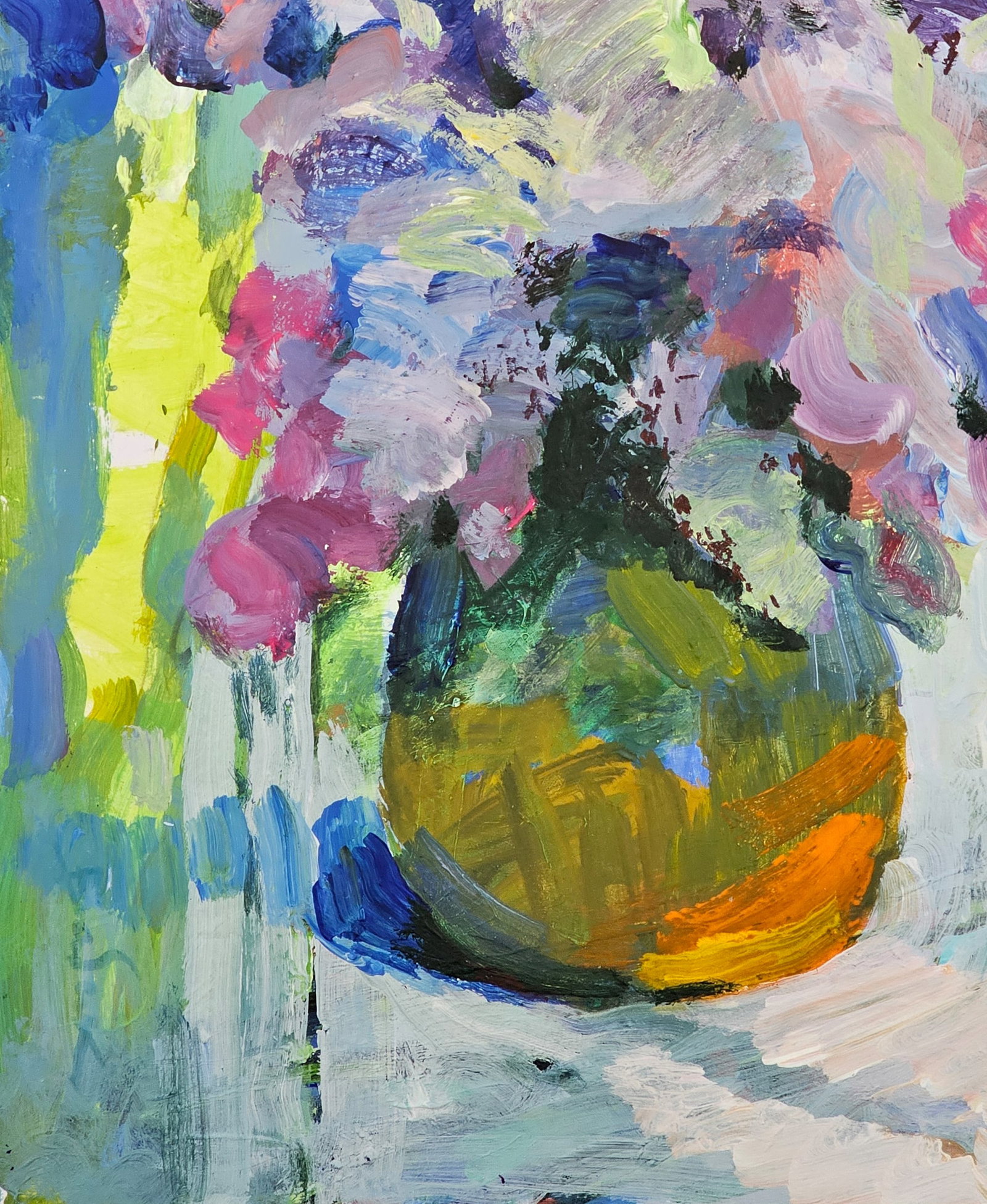 Acrylic painting a bouquet of lilacs Vyacheslav Petrovich Babac - 5