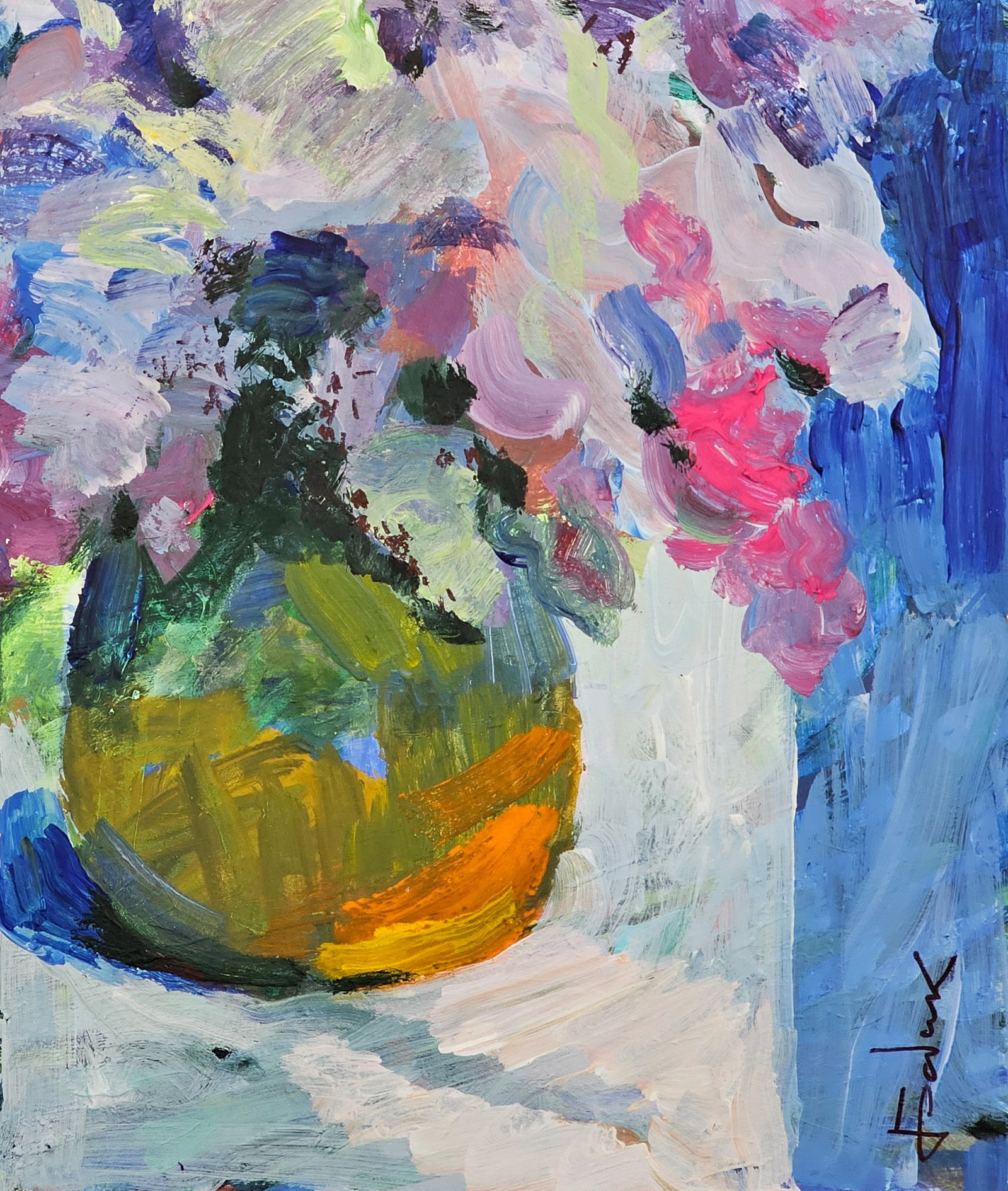 Acrylic painting a bouquet of lilacs Vyacheslav Petrovich Babac - 6