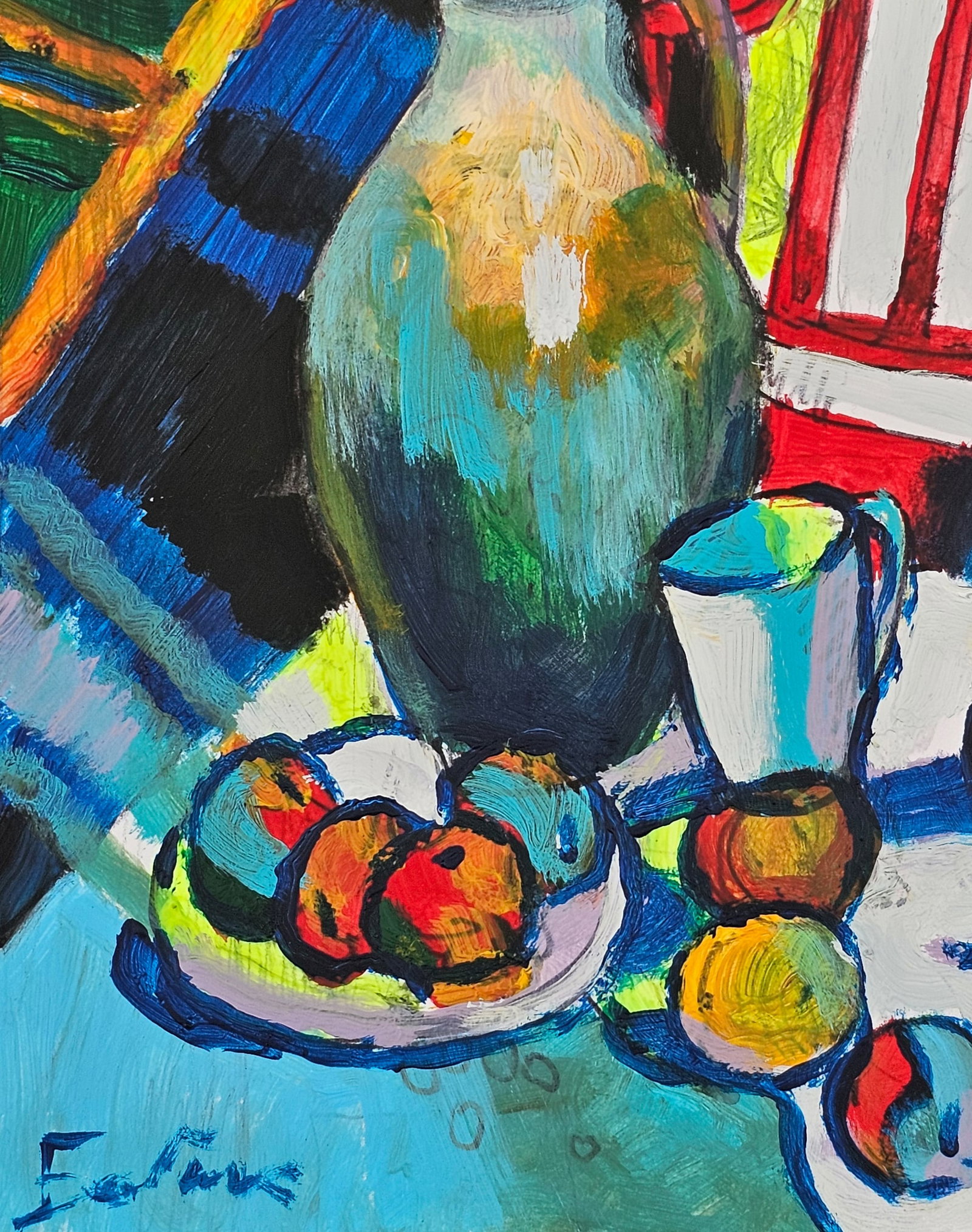 Acrylic painting colorful still life Vyacheslav Petrovich Babac - 5