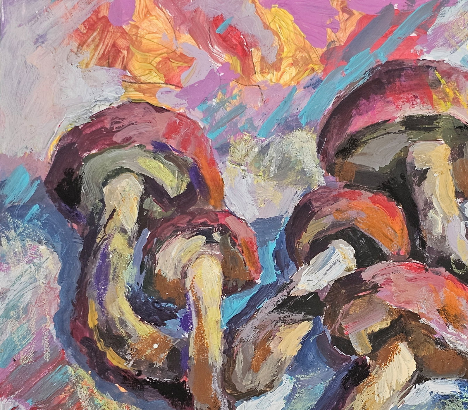 Acrylic painting Polish mushroom Vyacheslav Petrovich Babac - 3