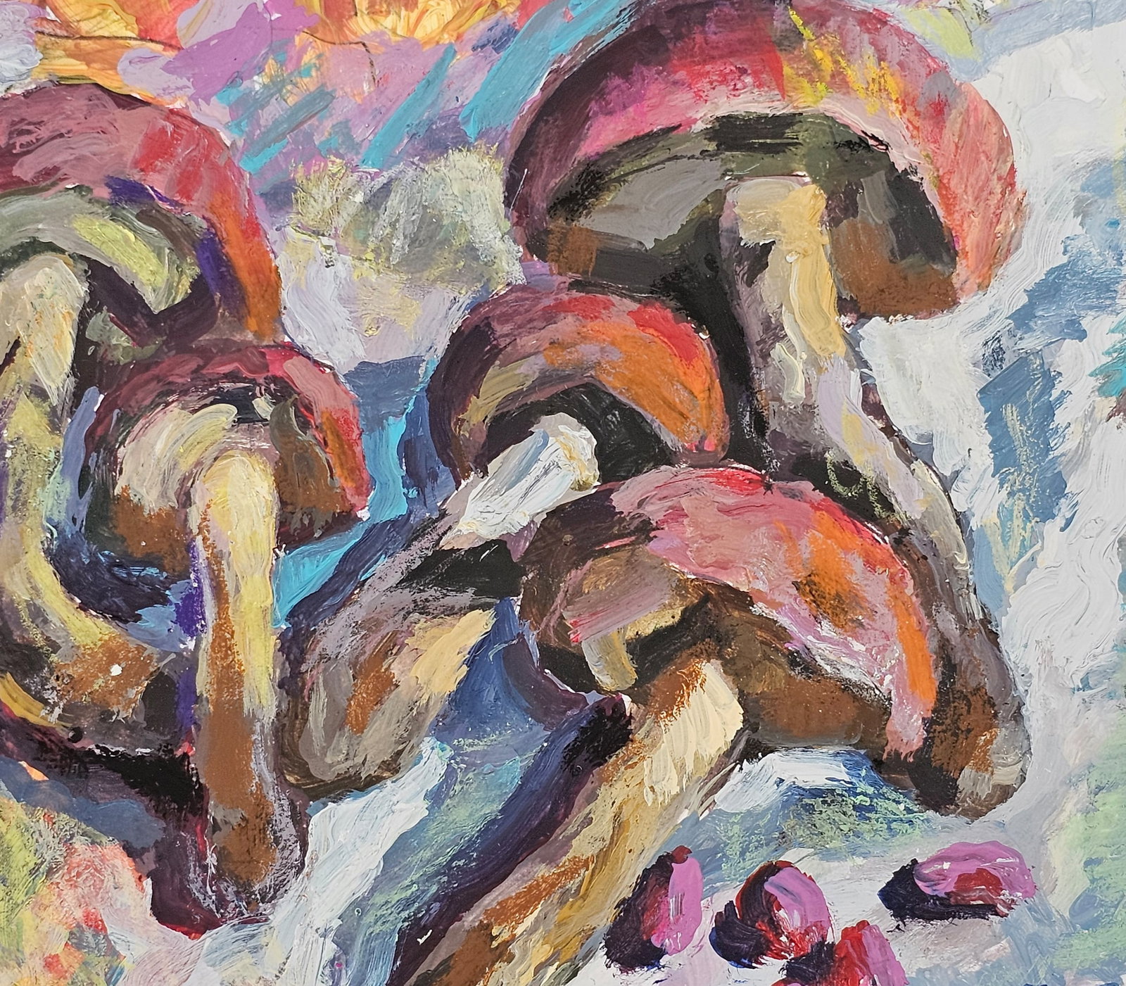 Acrylic painting Polish mushroom Vyacheslav Petrovich Babac - 7