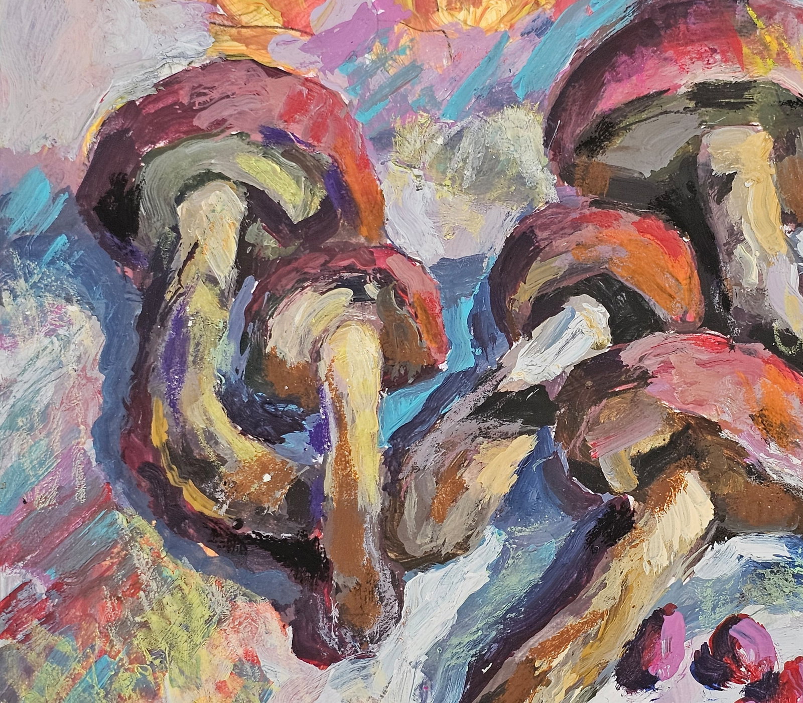 Acrylic painting Polish mushroom Vyacheslav Petrovich Babac - 8