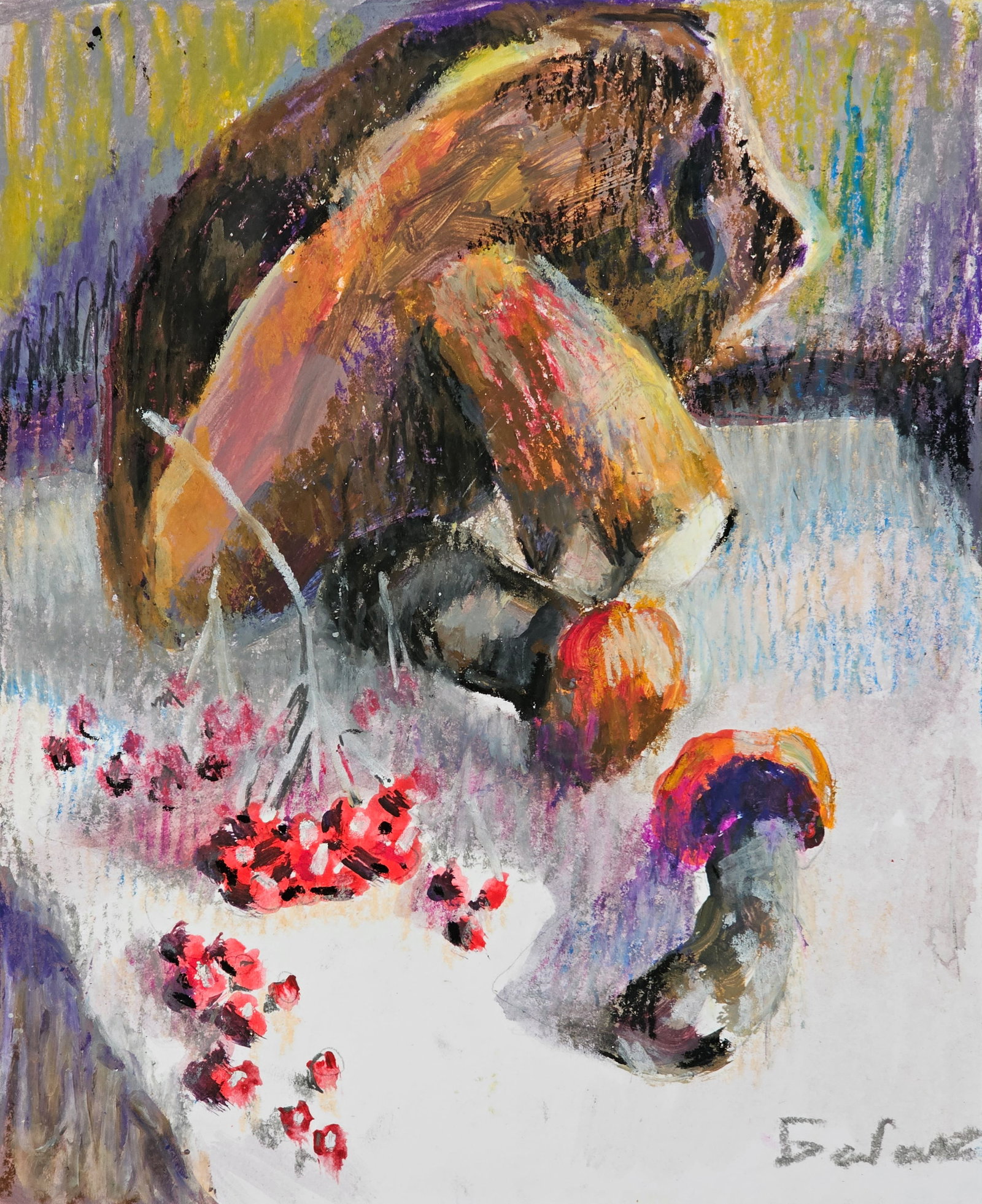 Acrylic painting Mushrooms Vyacheslav Petrovich Babac (1 of 10)