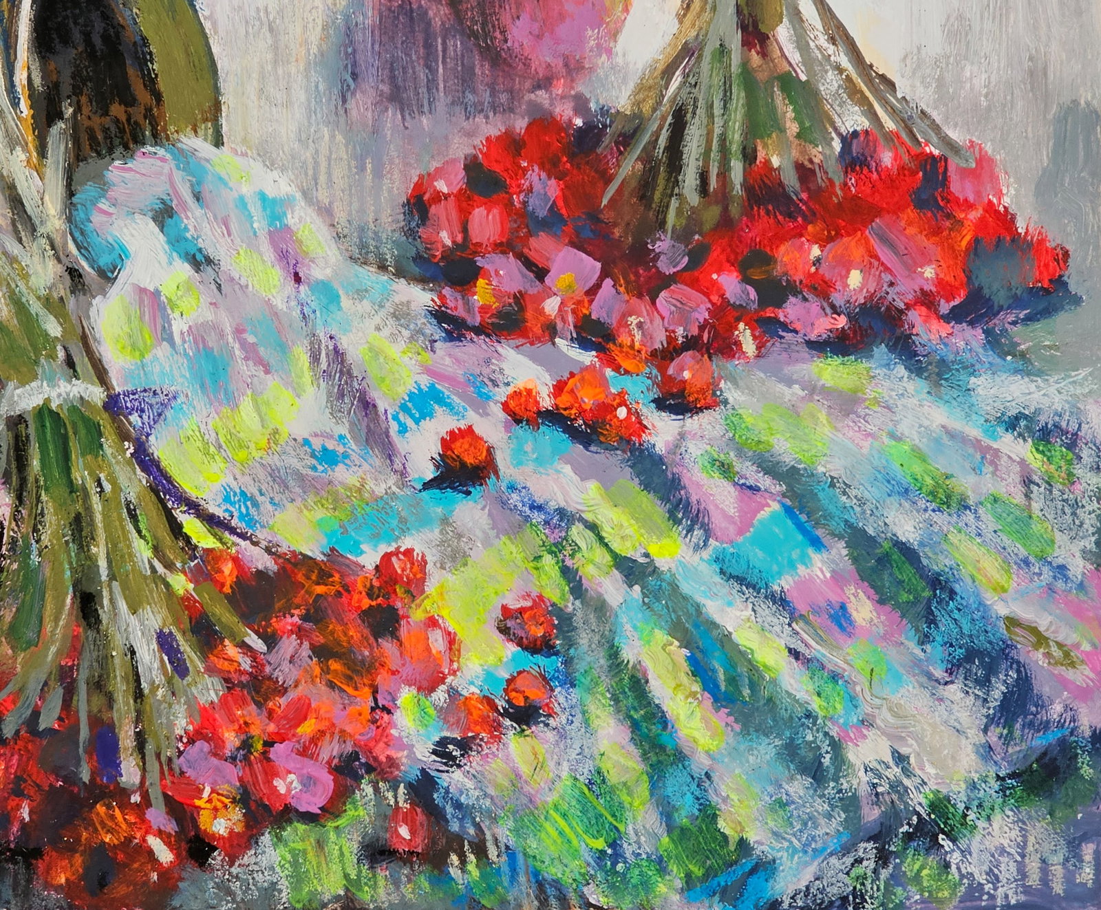 Acrylic painting still life with viburnum Vyacheslav Petrovich Babac - 6
