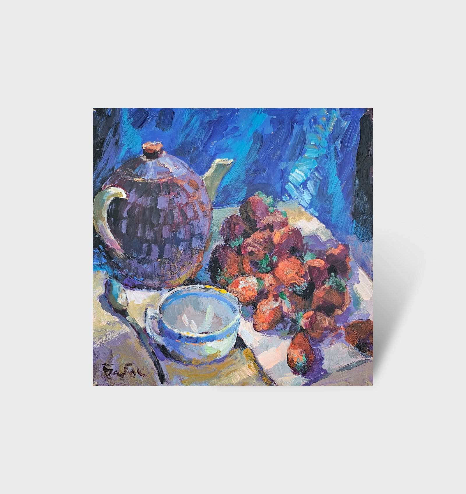 Acrylic painting still life with strawberries Vyacheslav Petrovich Babac - 10