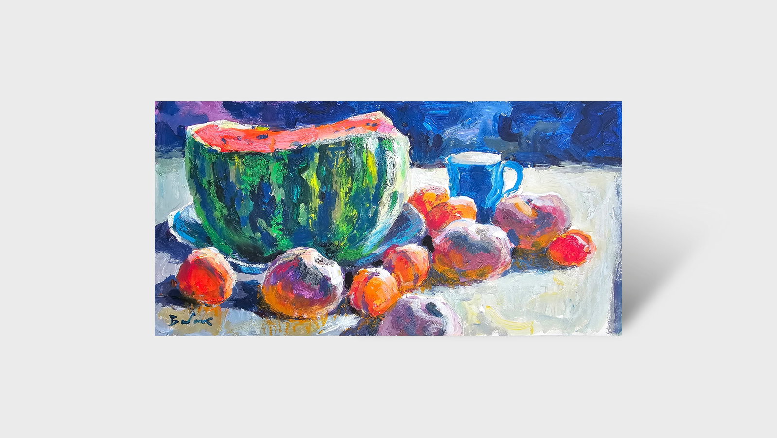 Acrylic painting the watermelon was delicious Vyacheslav Petrovich Babac - 10