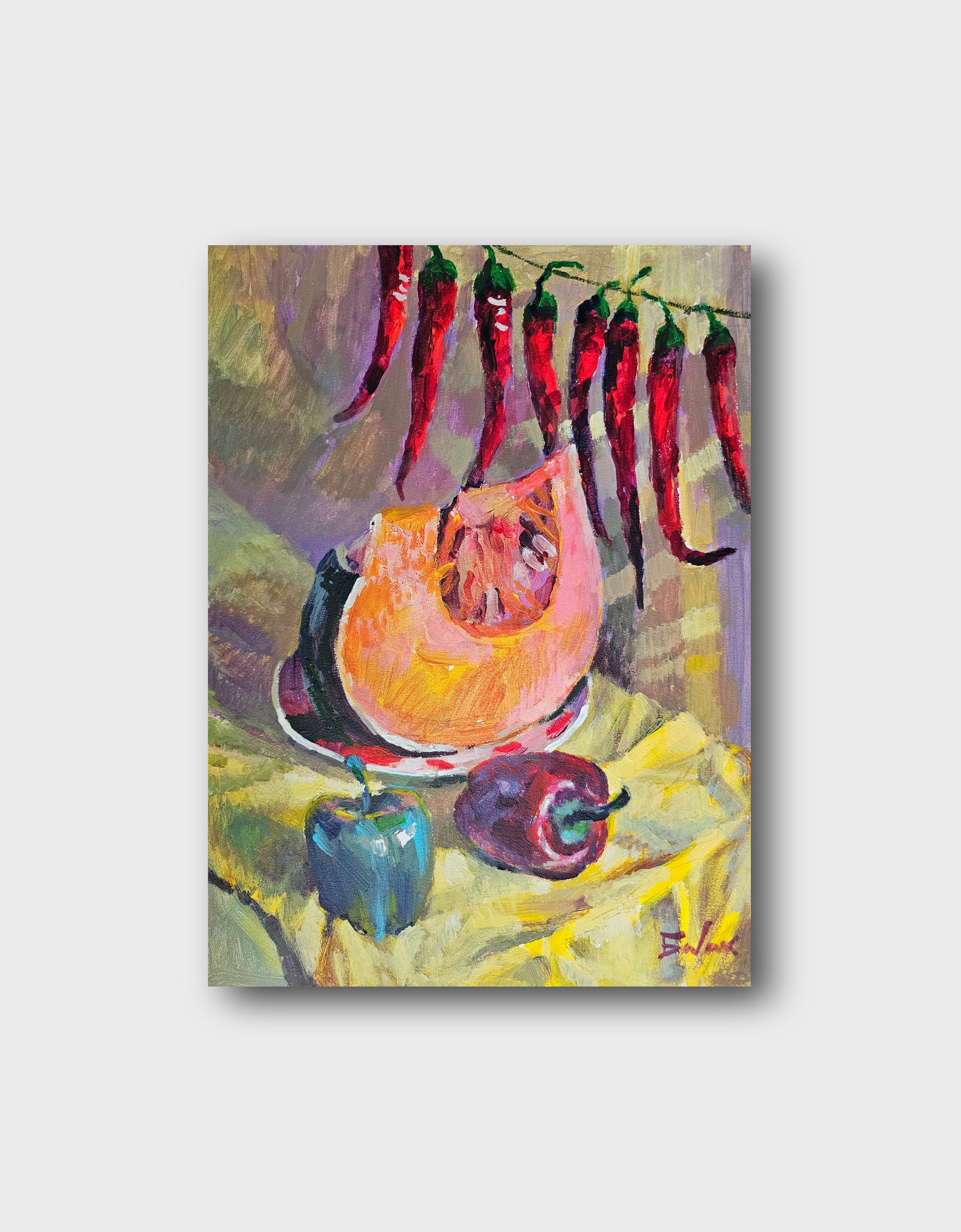 Acrylic painting still life with peppers Vyacheslav Petrovich Babac - 10