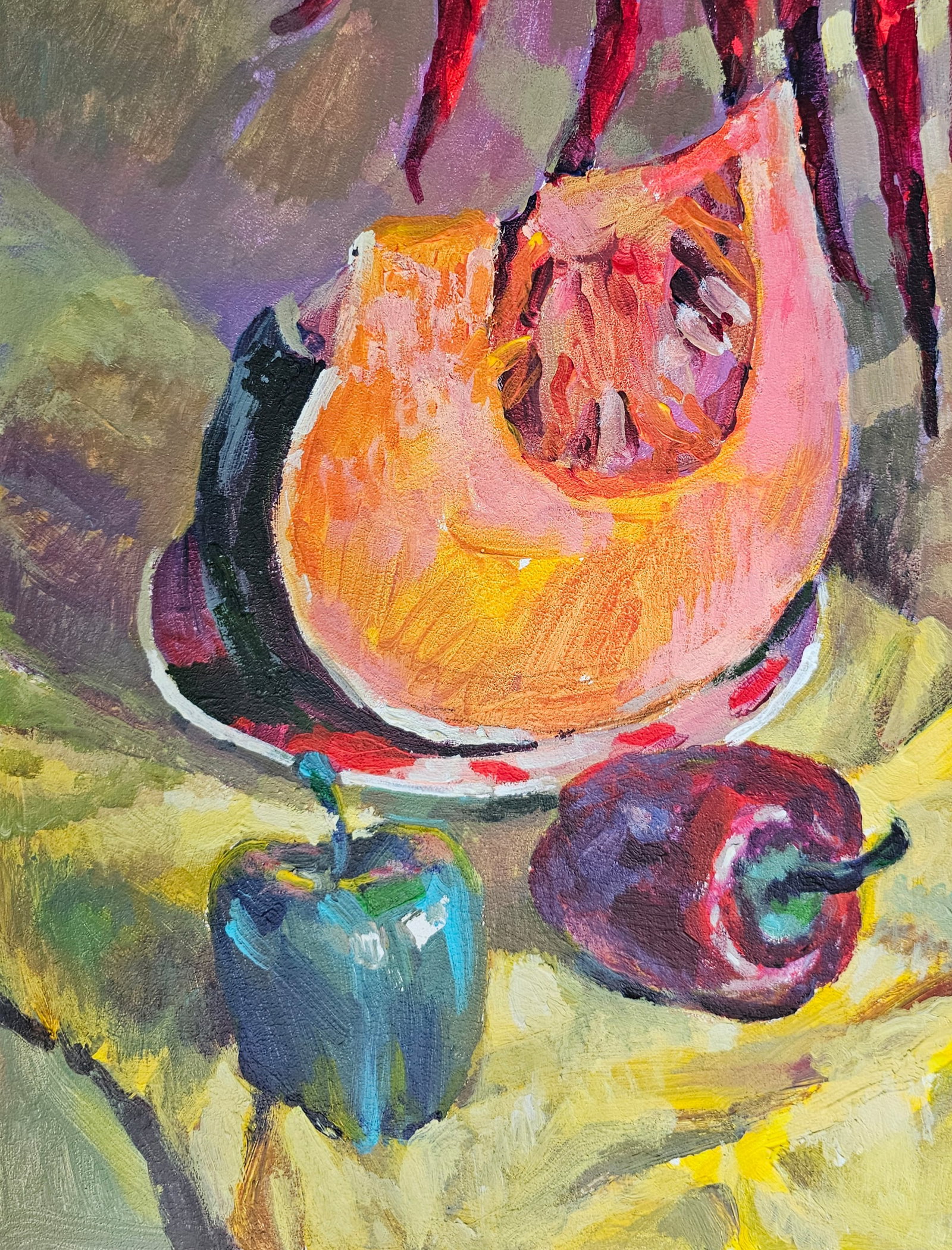 Acrylic painting still life with peppers Vyacheslav Petrovich Babac - 5