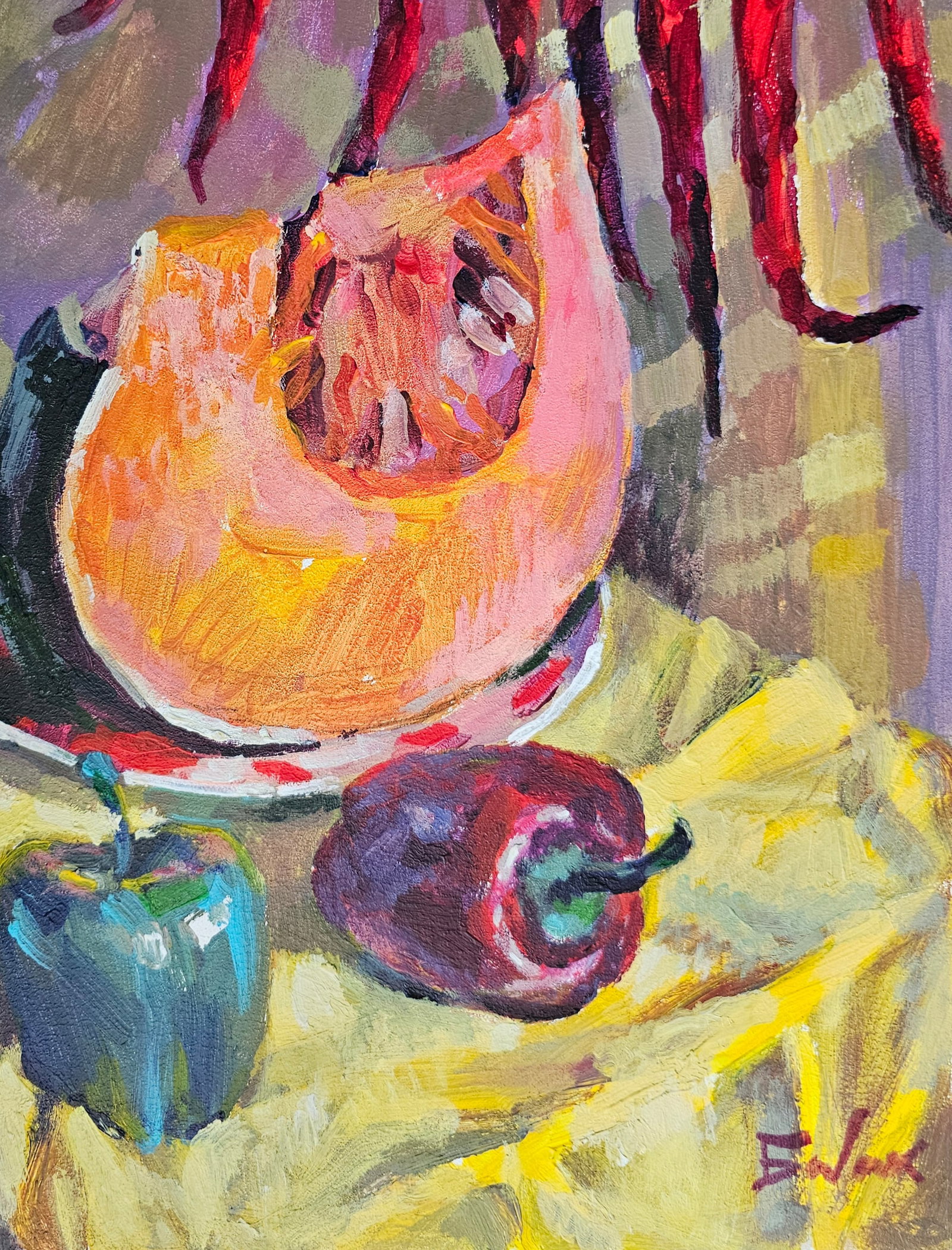 Acrylic painting still life with peppers Vyacheslav Petrovich Babac - 6
