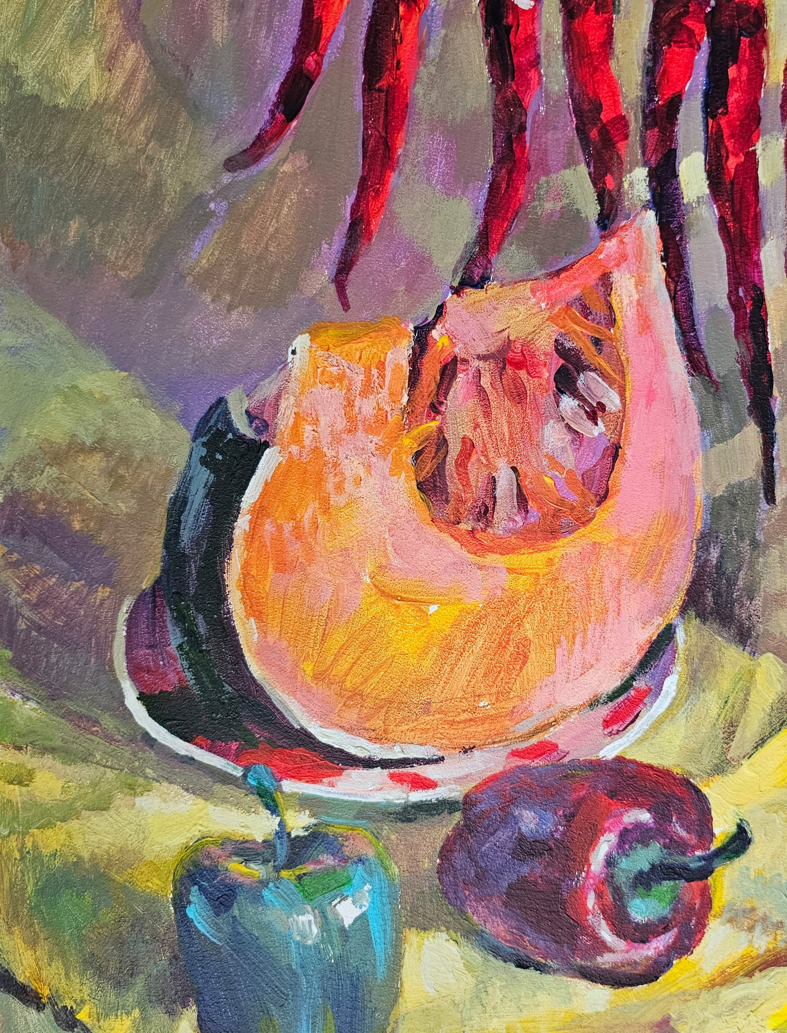Acrylic painting still life with peppers Vyacheslav Petrovich Babac - 8