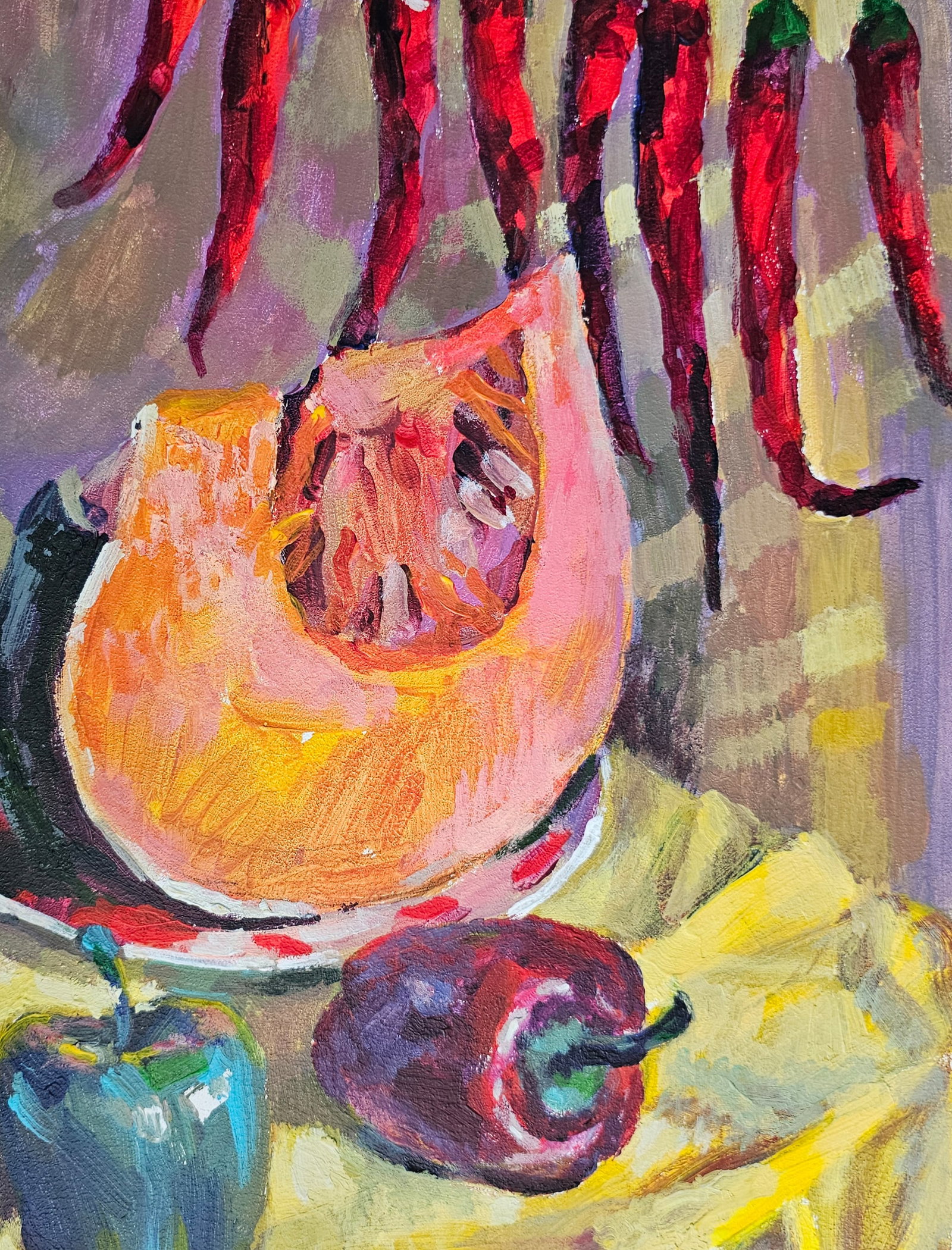 Acrylic painting still life with peppers Vyacheslav Petrovich Babac - 9