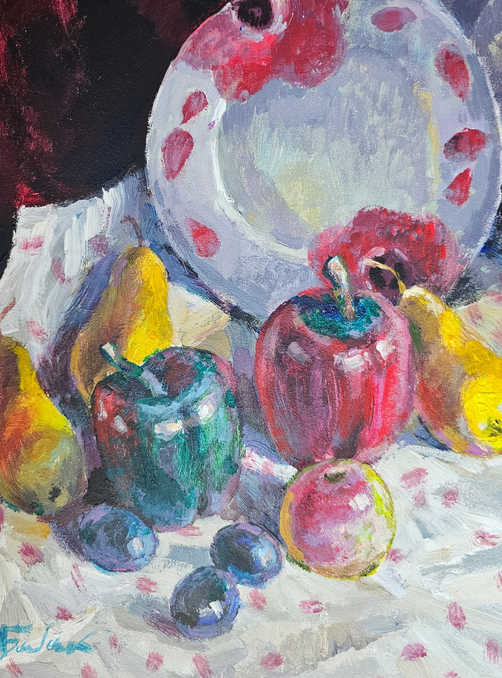Acrylic painting still life with a plate Vyacheslav Petrovich Babac - 9