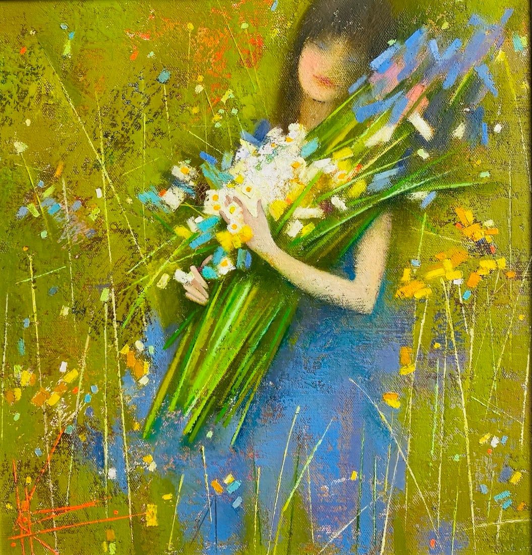 Abstract Oil painting Bouquet Oksana Kyrylenko: Title: Abstract Oil painting Bouquet Oksana Kyrylenko Description: 181KOR Painter: Oksana Kyrylenko Size: 47x45 cm/18,5x17,71 inches Components: oil, canvas, Original painting from our collection