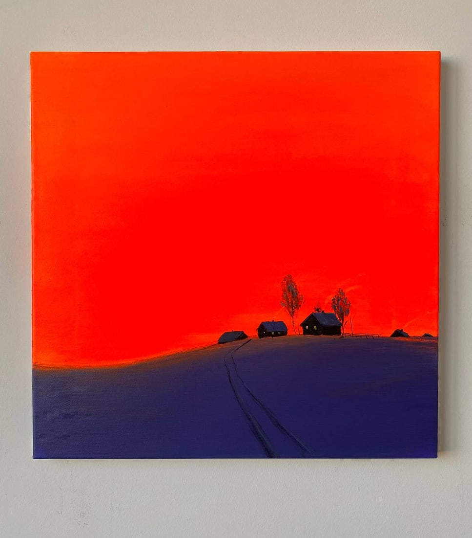 Acrylic painting The first snow Igor Kutsenko: Title: Acrylic painting The first snow Igor Kutsenko Description: 41Kut Painter: Igor Kutsenko Size: 40x40 cm/15,75x15,75 inches Components: Acrylic, canvas Original painting from our collection ERA: 