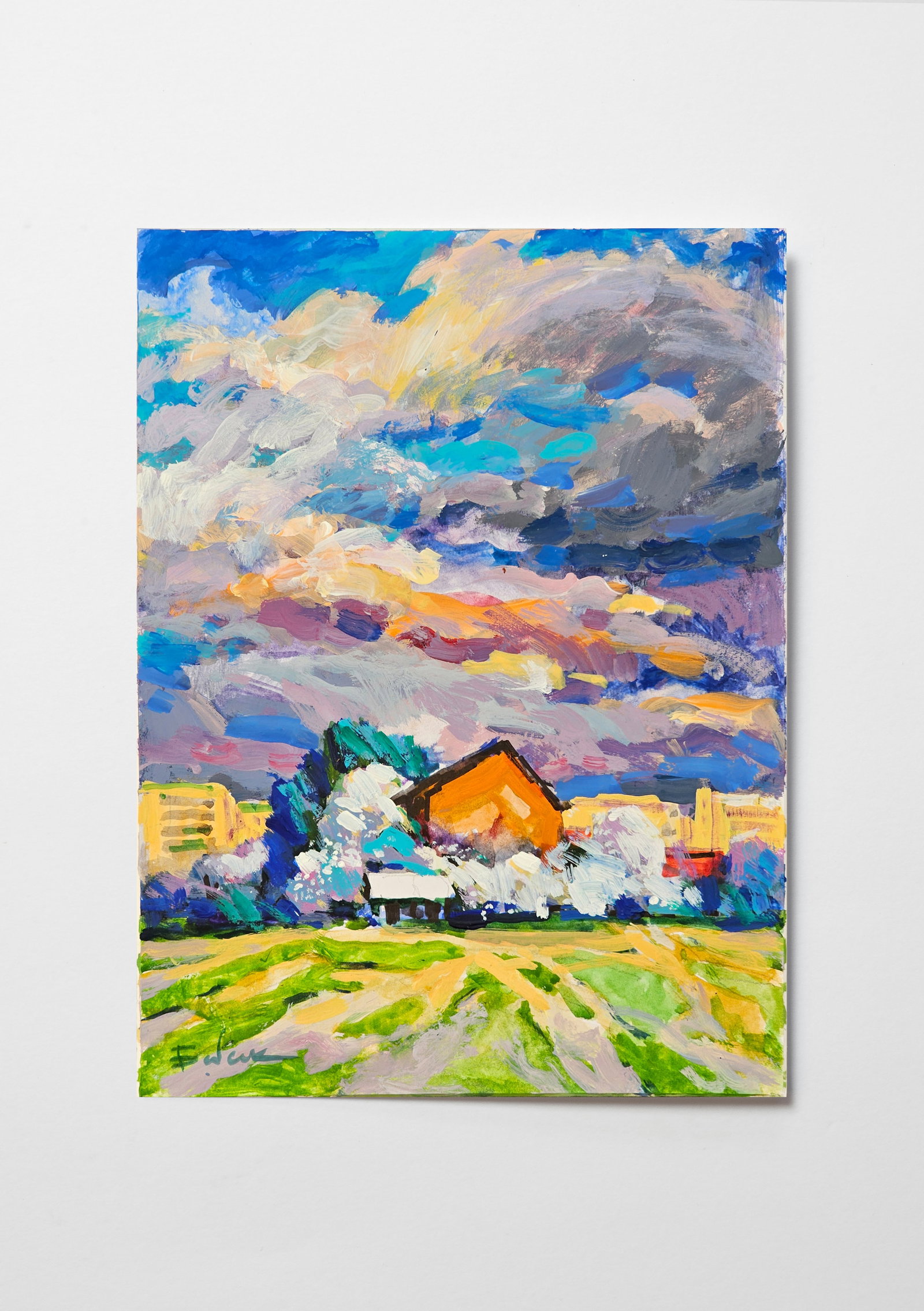 Oil painting cloudy landscape Vyacheslav Petrovich Babac - 10