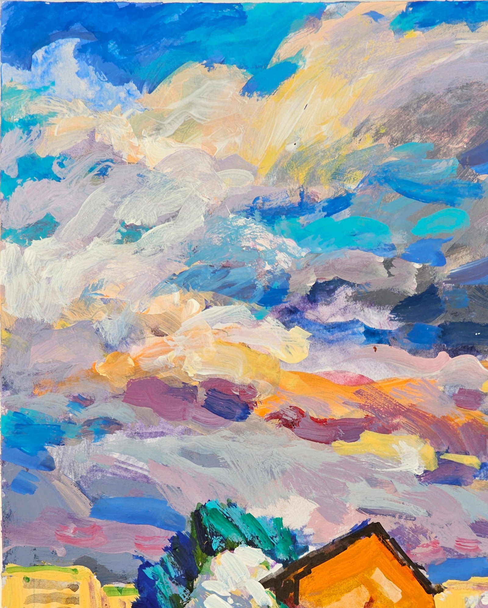 Oil painting cloudy landscape Vyacheslav Petrovich Babac: Title: Oil painting cloudy landscape Vyacheslav Petrovich Babac Description: 191BA Painter: Vyacheslav Petrovick Babac Size: 28x21 cm/ 11.02x8.26 inches Component: oil, cardboard Original painting