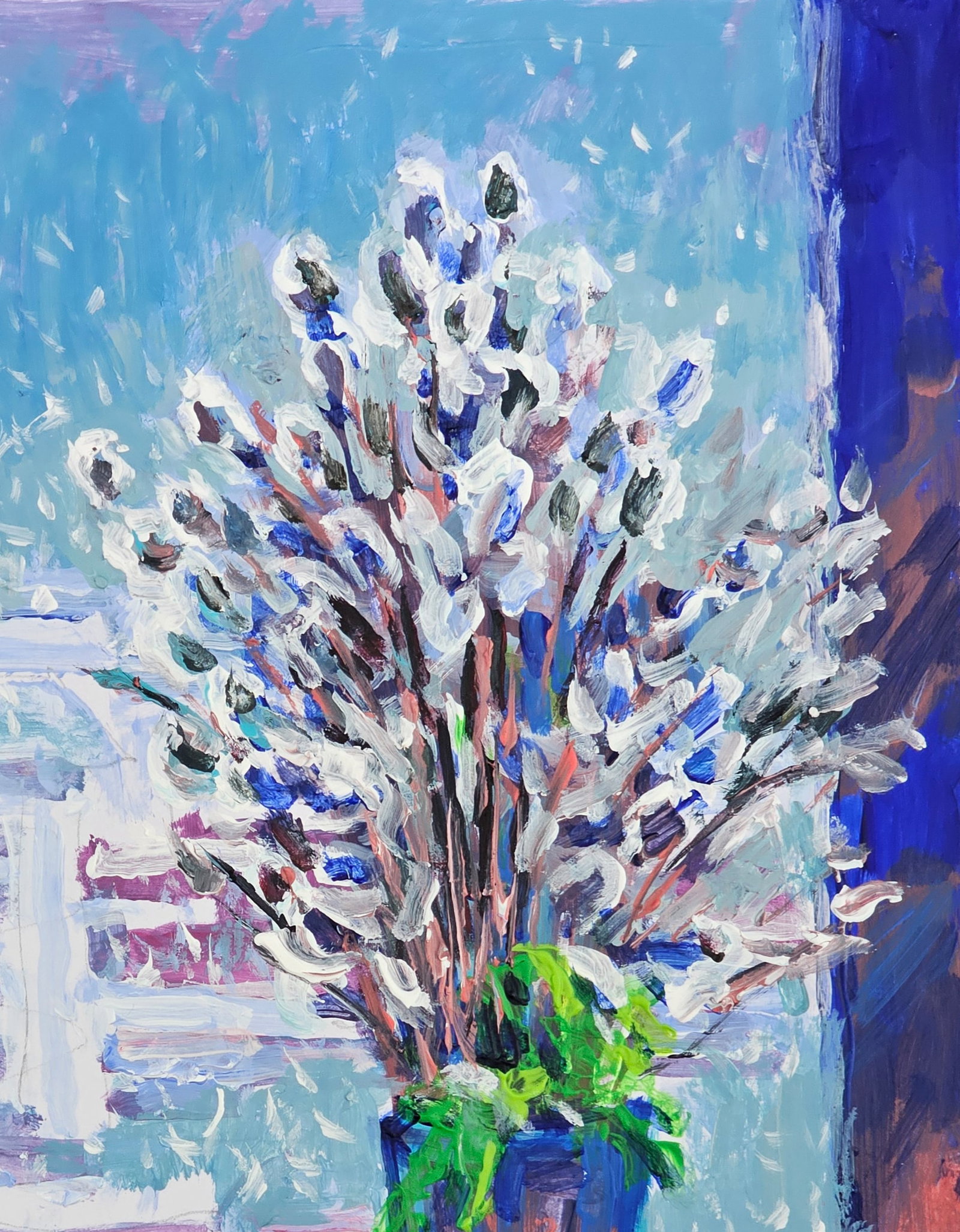Acrylic painting willow evening Vyacheslav Petrovich Babac - 4