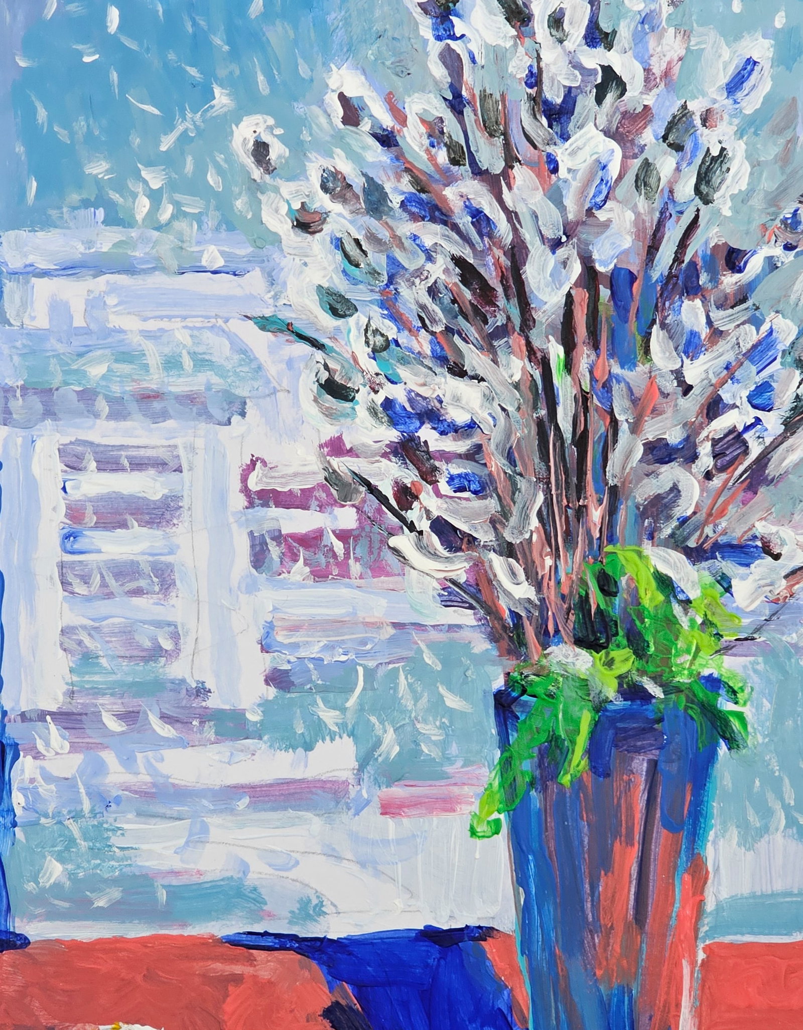 Acrylic painting willow evening Vyacheslav Petrovich Babac - 7