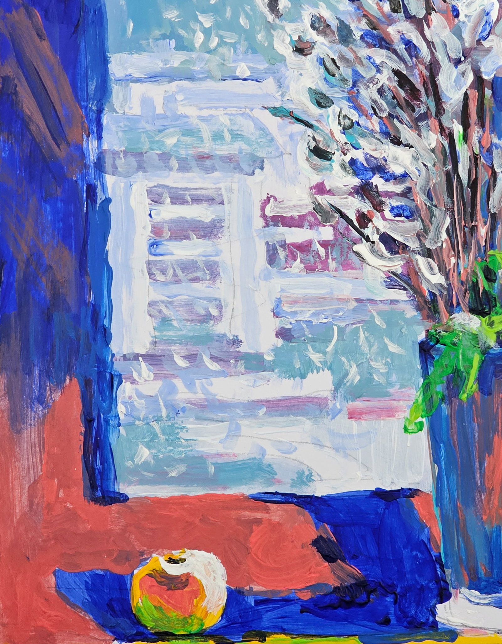 Acrylic painting willow evening Vyacheslav Petrovich Babac - 8