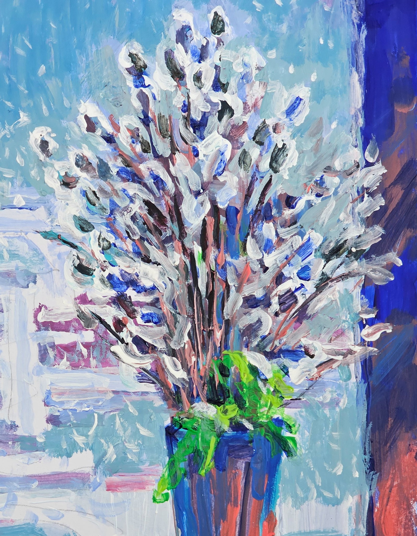 Acrylic painting willow evening Vyacheslav Petrovich Babac - 9