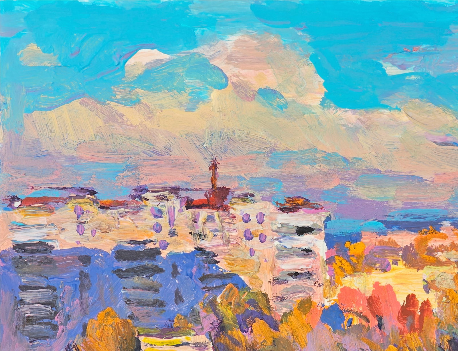 Acrylic painting the city of Ivano-Frankivsk Vyacheslav Petrovich Babac - 3