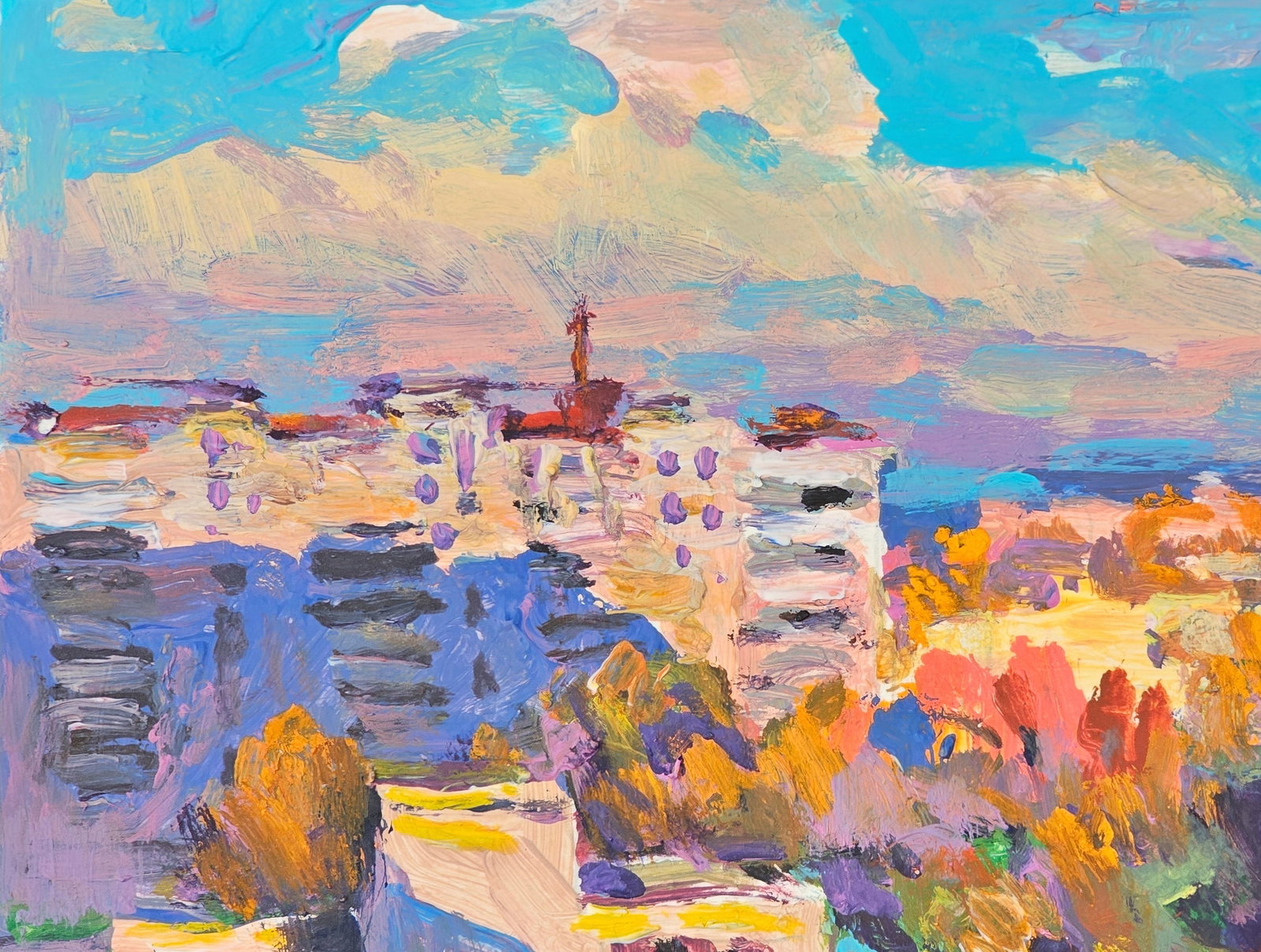 Acrylic painting the city of Ivano-Frankivsk Vyacheslav Petrovich Babac - 8