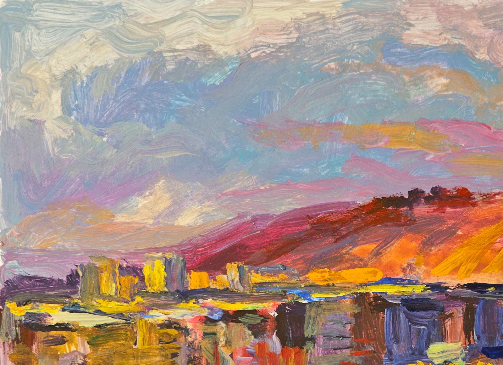 Acrylic painting the city of Ivano-Frankivsk Vyacheslav Petrovich Babac - 3