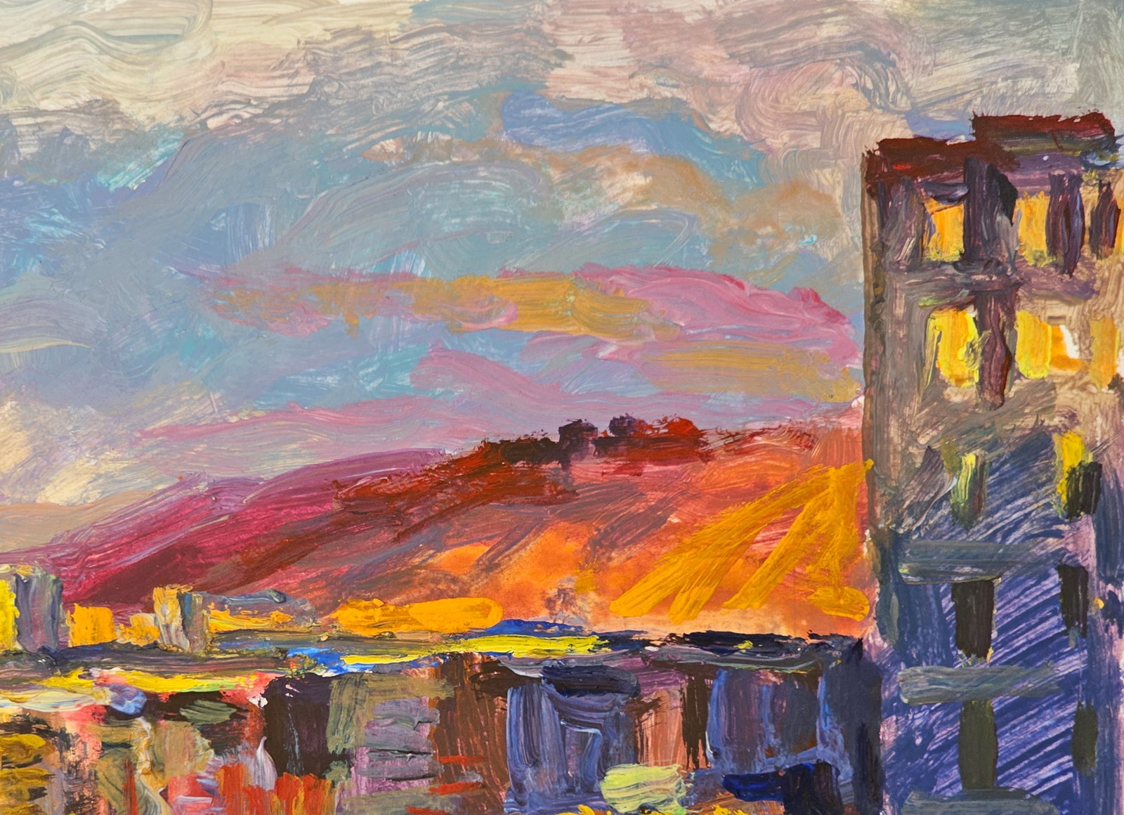 Acrylic painting the city of Ivano-Frankivsk Vyacheslav Petrovich Babac - 4