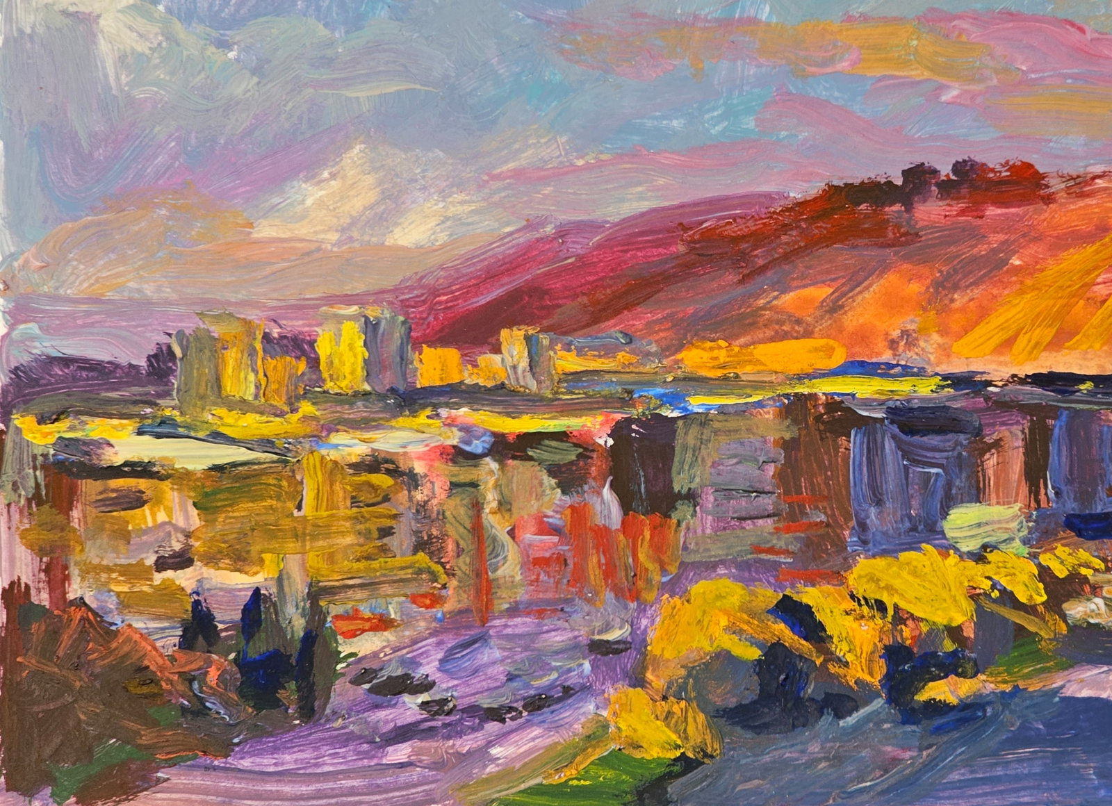 Acrylic painting the city of Ivano-Frankivsk Vyacheslav Petrovich Babac - 5