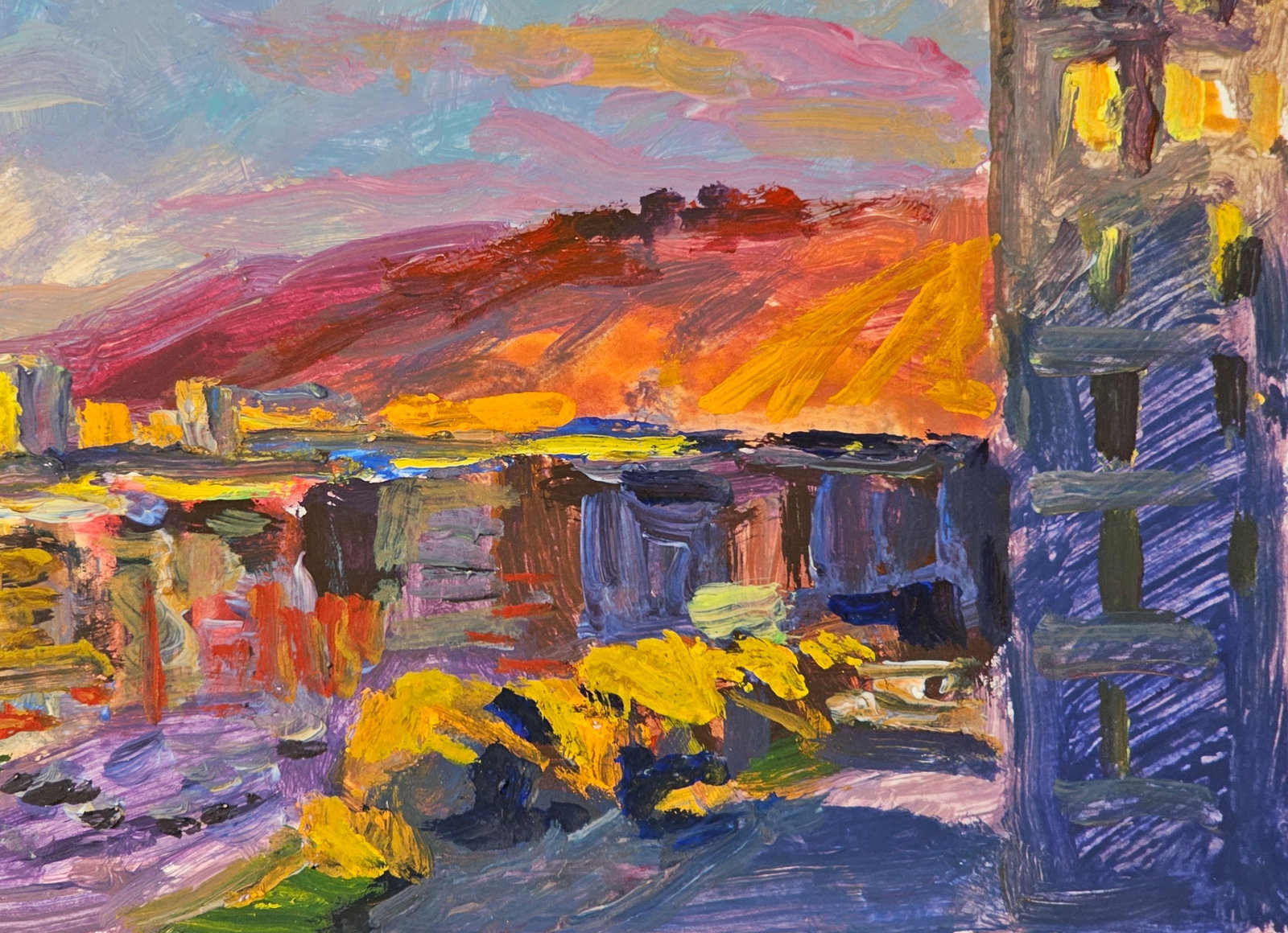Acrylic painting the city of Ivano-Frankivsk Vyacheslav Petrovich Babac - 6
