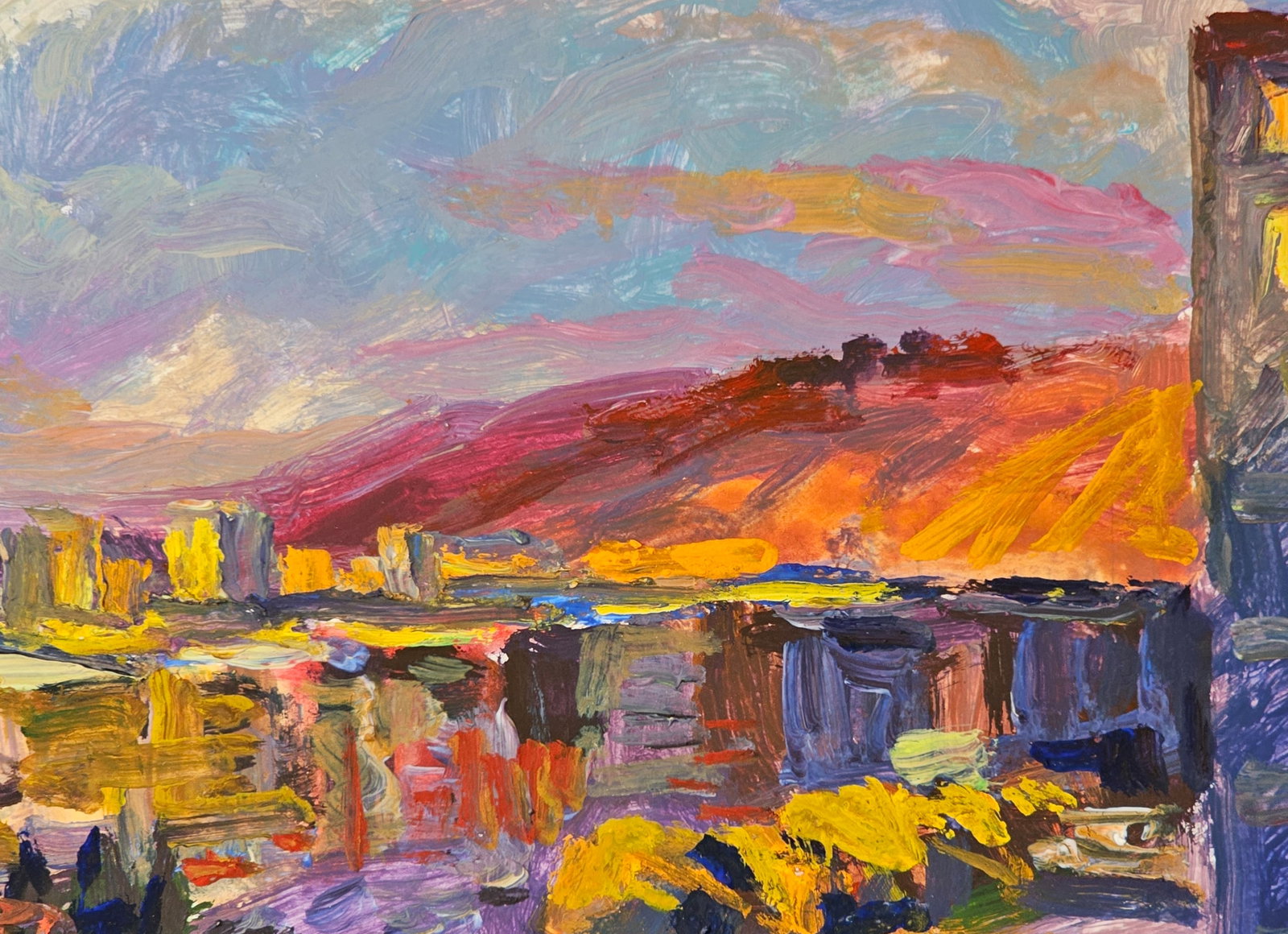 Acrylic painting the city of Ivano-Frankivsk Vyacheslav Petrovich Babac - 7