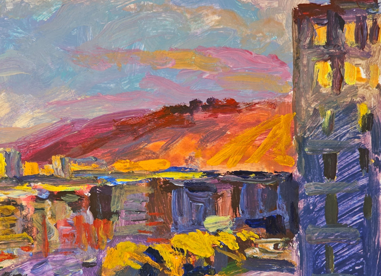 Acrylic painting the city of Ivano-Frankivsk Vyacheslav Petrovich Babac - 9