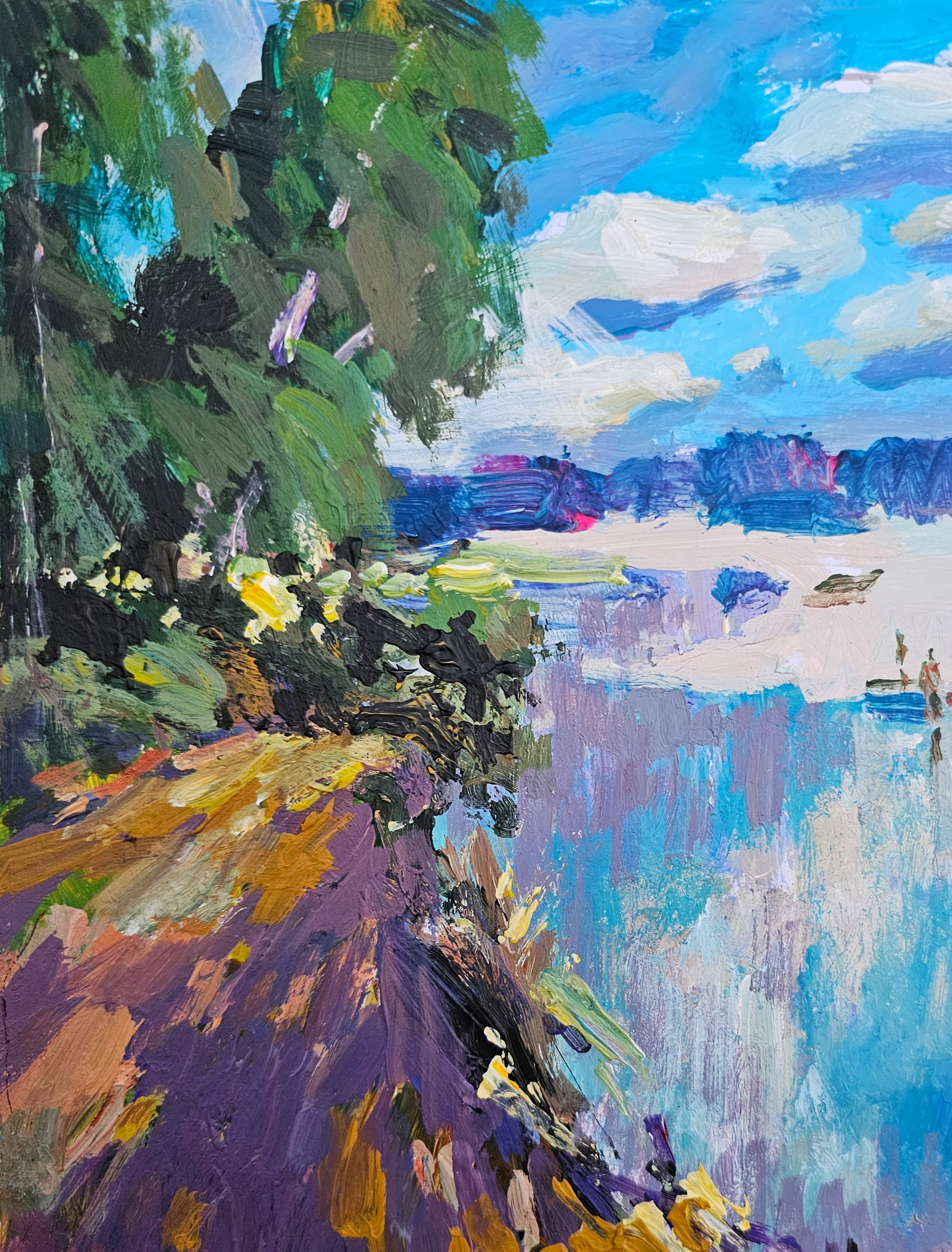 Acrylic painting city ??beach Vyacheslav Petrovich Babac - 3
