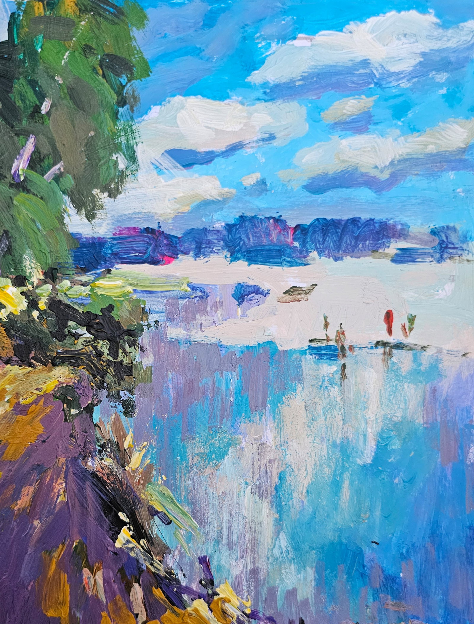 Acrylic painting city ??beach Vyacheslav Petrovich Babac - 4