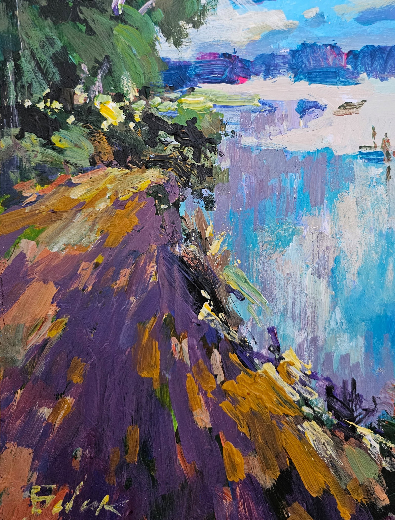 Acrylic painting city ??beach Vyacheslav Petrovich Babac - 5