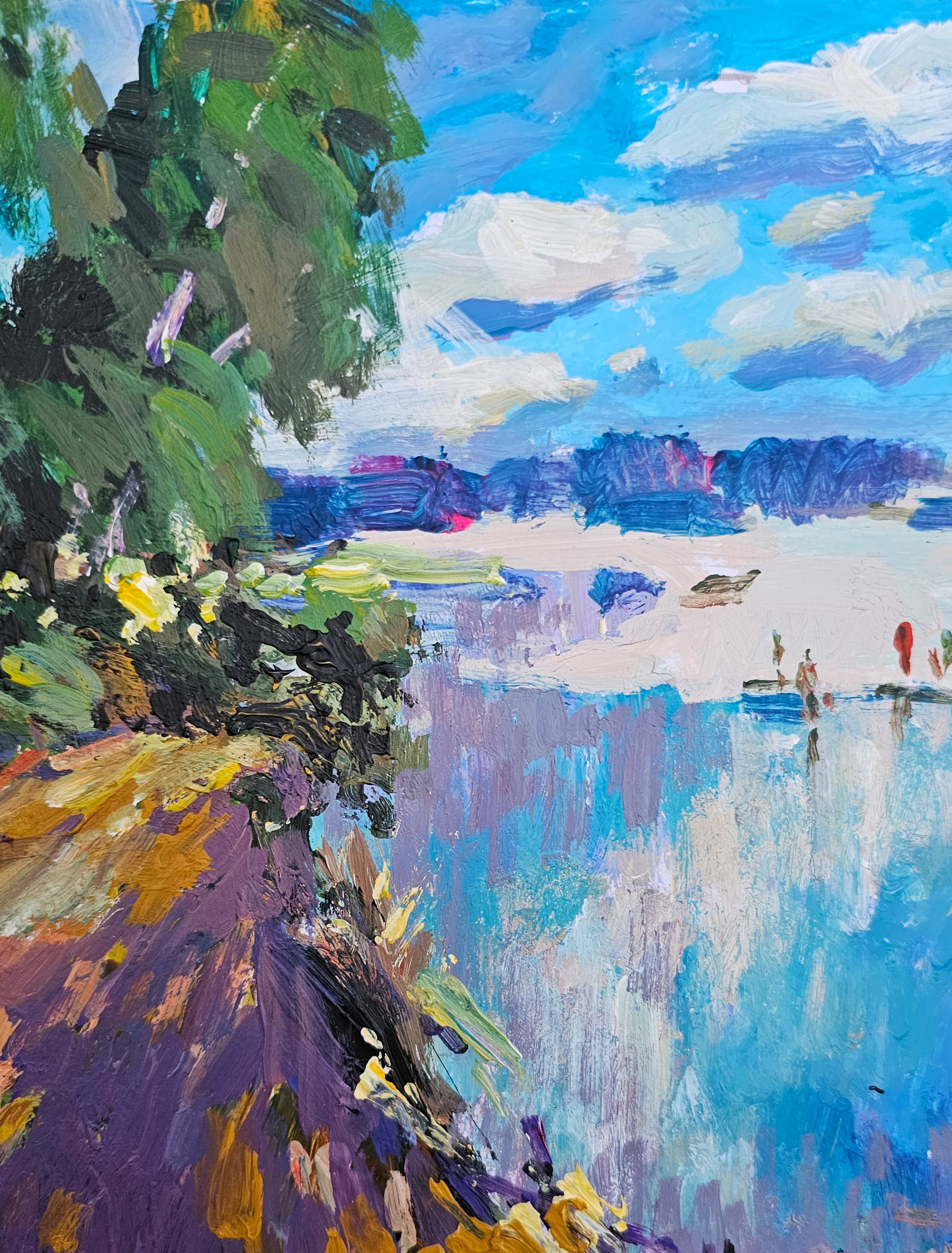 Acrylic painting city ??beach Vyacheslav Petrovich Babac - 8