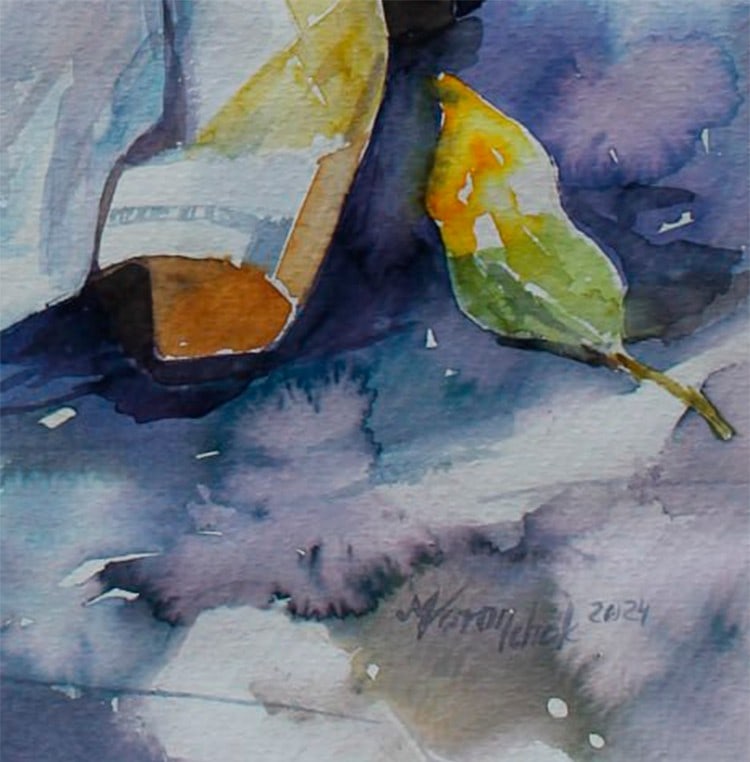 Watercolor painting Still life with apples Maria Voloschak - 7
