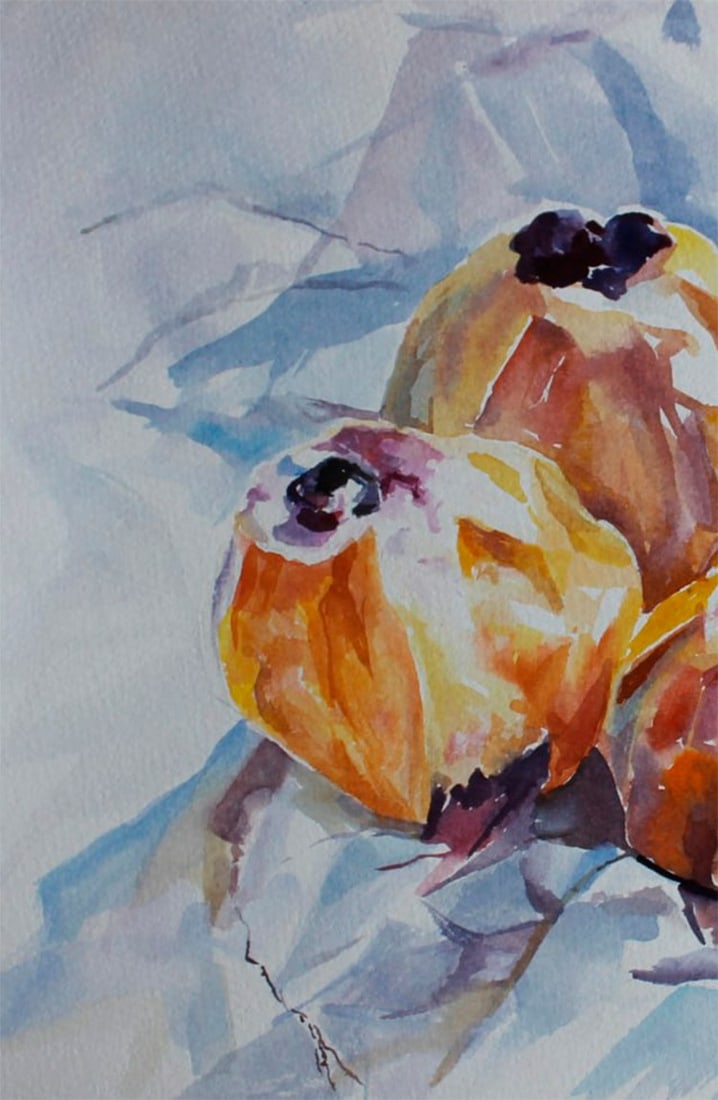 Watercolor painting Cooked apples Maria Voloschak - 6