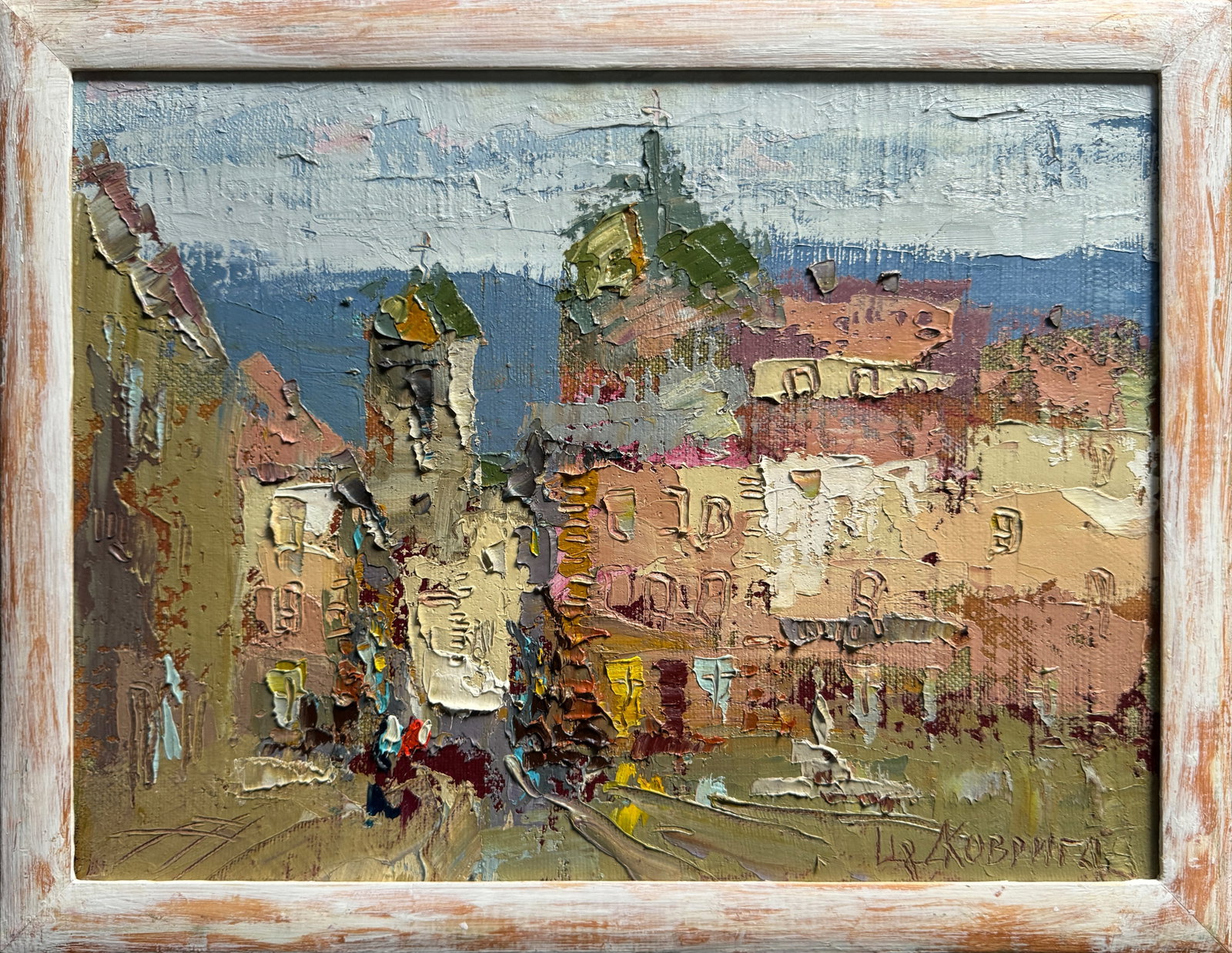 Oil painting with frame Market square in Lviv K. Leonid: Title: Oil painting with frame Market square in Lviv K. Leonid Description: 481KK Painter: K. Leonid Size: 30x40 cm/ 11.81x15.74 inches Components: oil, canvas Original painting CONDITION: exellent ER