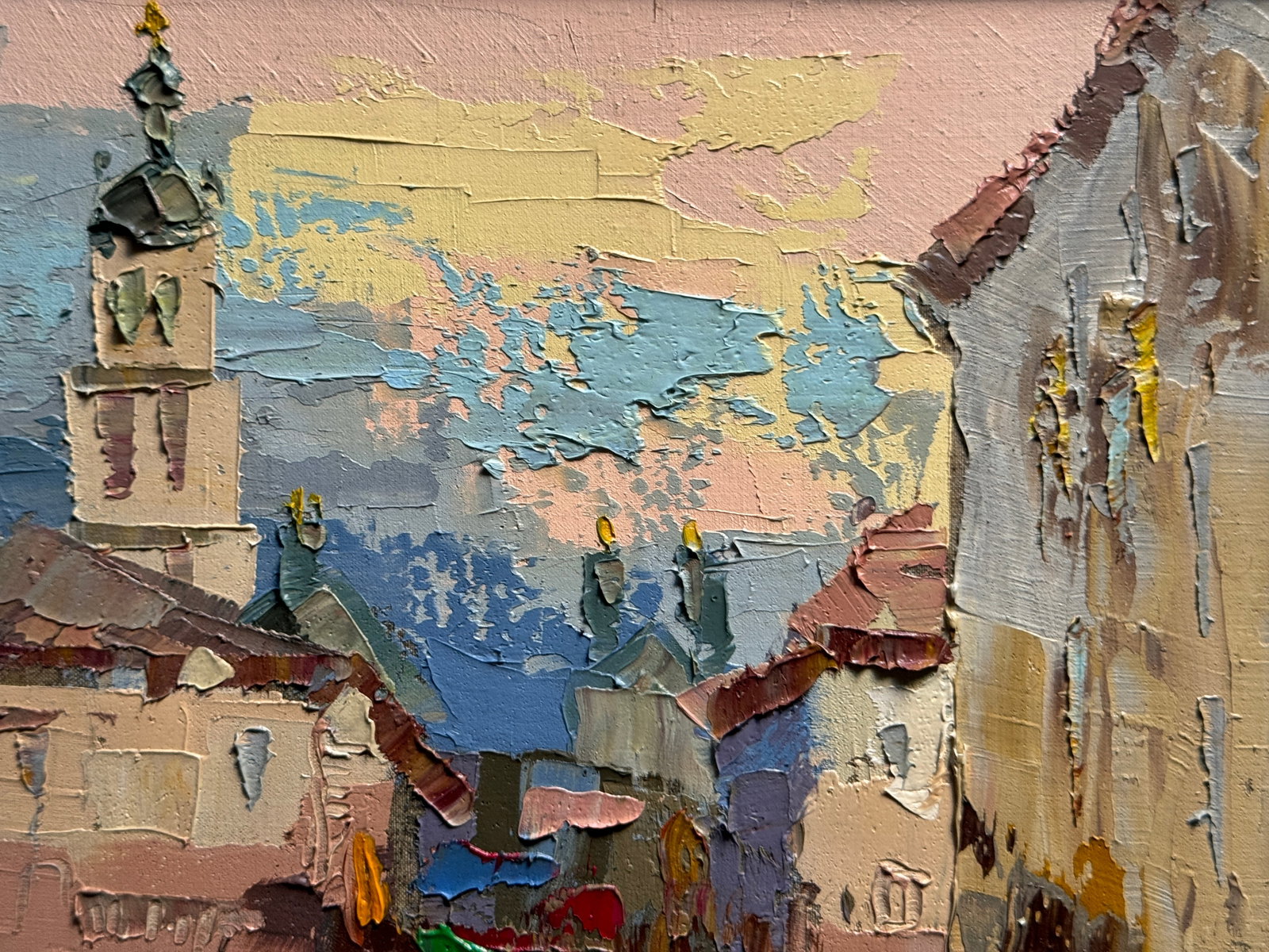 Oil painting with frame Lviv square K. Leonid - 3