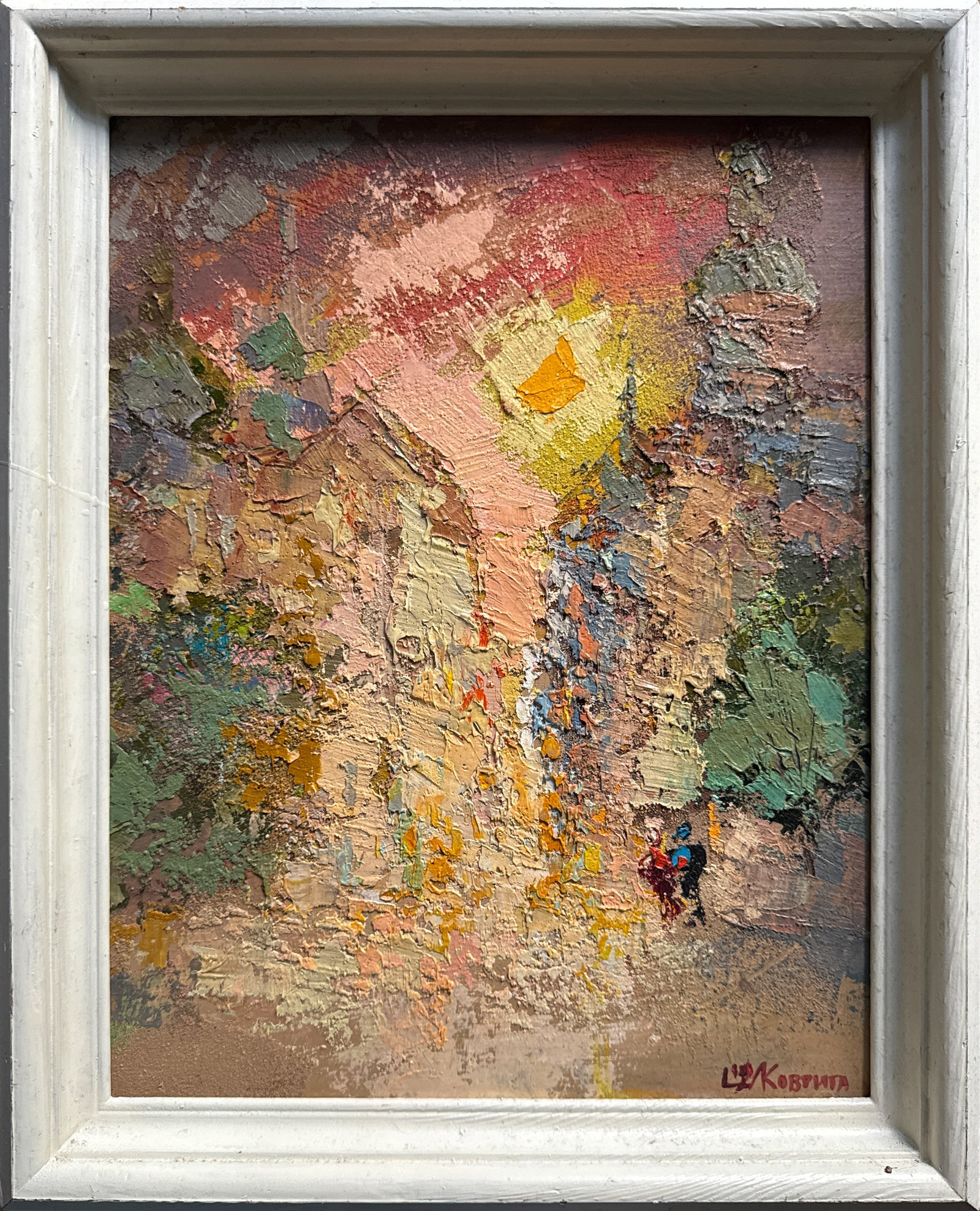 Abstract Oil painting with frame City K. Leonid: Title: Abstract Oil painting with frame City K. Leonid Description: 503KK Painter: K. Leonid Size: 50x40 cm/ 19.68x15.74 inches Components: oil, canvas, cardboard Original painting CONDITION: exellent