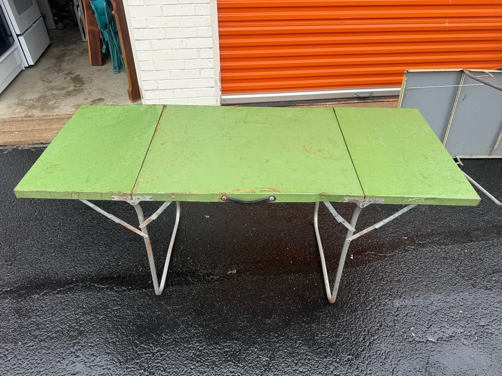 Vintage Green Folding Card Table - 4