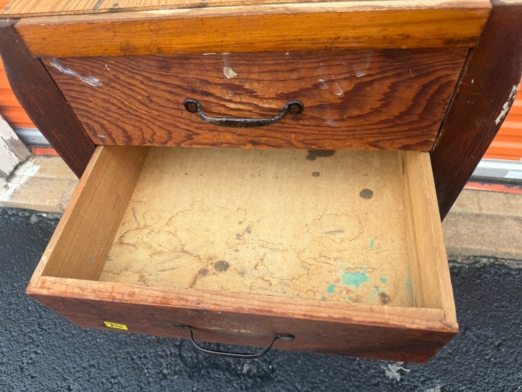 Vintage Two-Drawer Wood Side Table - 2