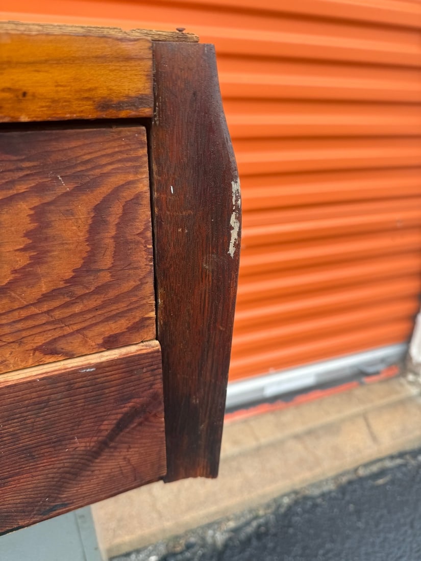 Vintage Two-Drawer Wood Side Table - 5