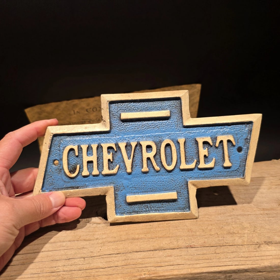 Chevrolet Bowtie Cast Iron Sign Chevy Garage Plaque - 6